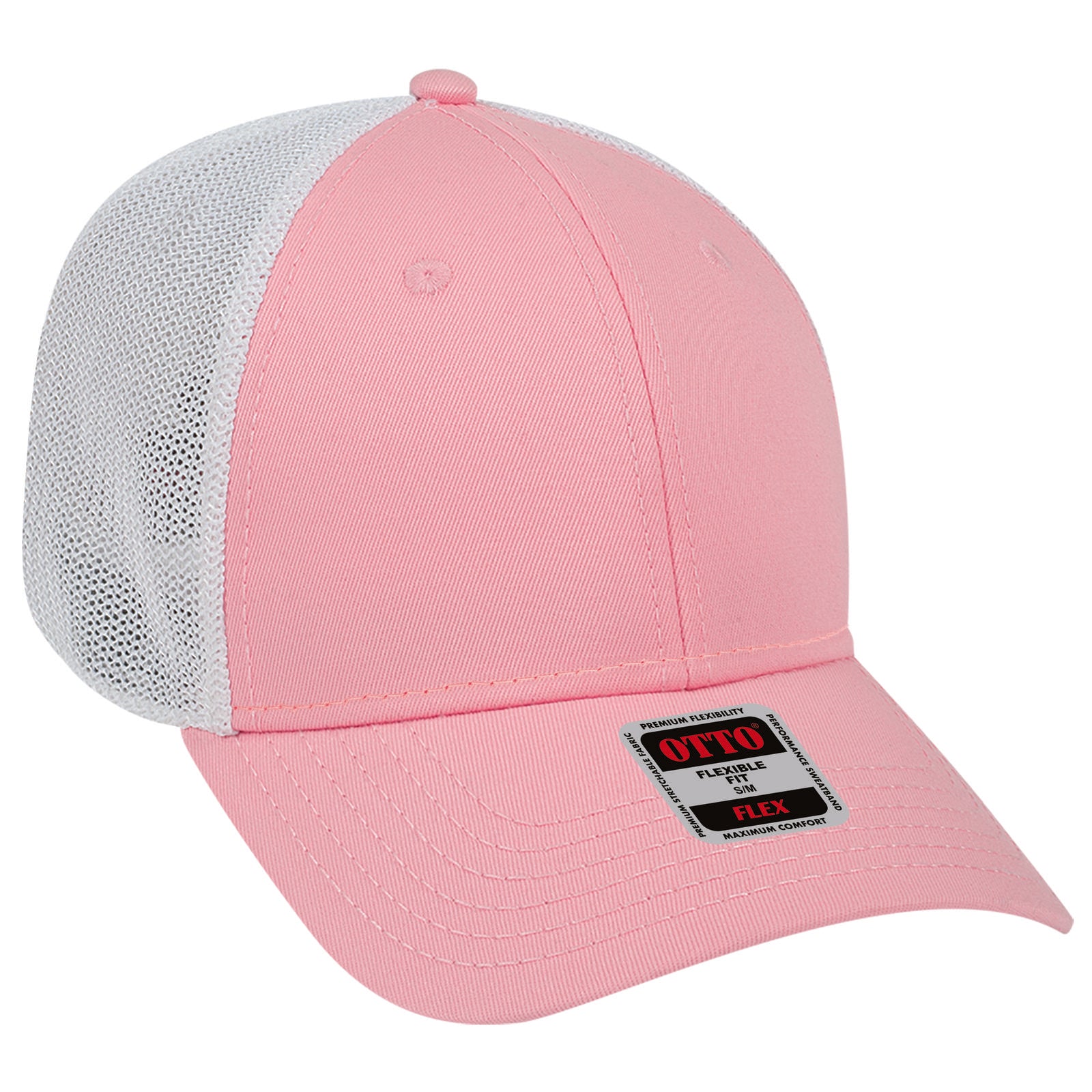 Custom Embroidered or DTF Printed - OTTO CAP® OTTO FLEX® Fitted 6 Panel Low Profile Mesh Back Trucker Hat