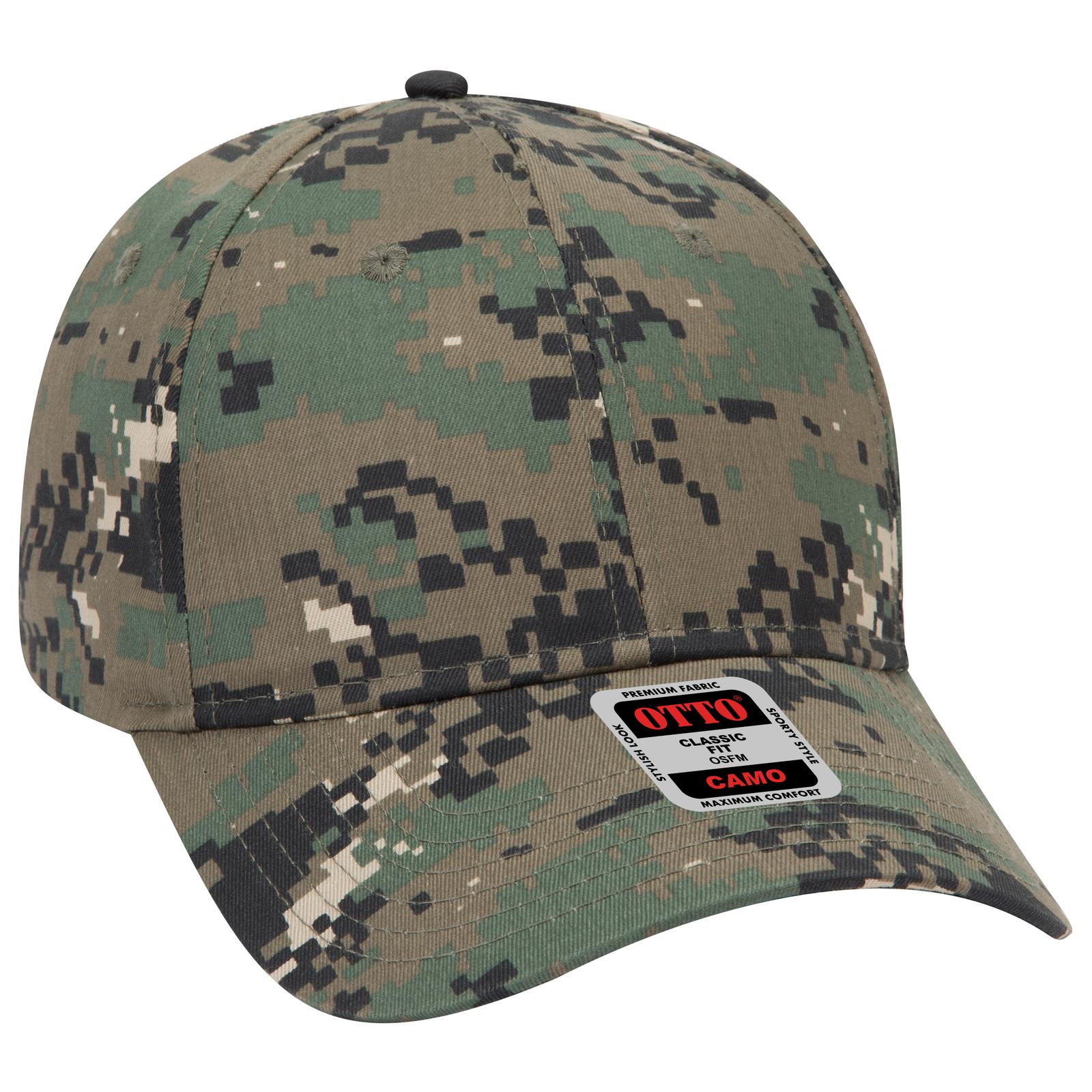 Custom Embroidered or DTF Printed - OTTO CAP® Camouflage 6 Panel Low Profile Baseball Cap
