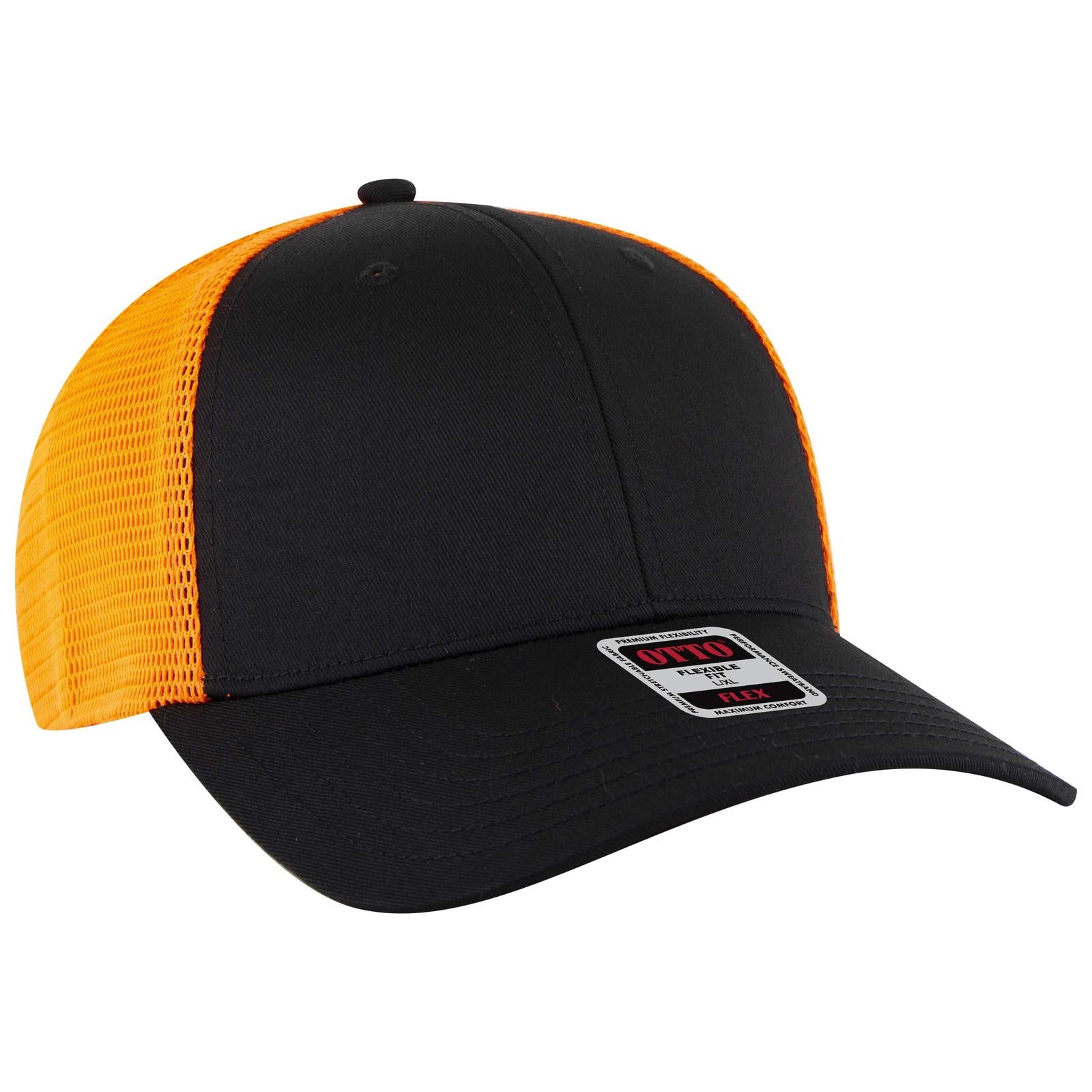 Custom Embroidered or DTF Printed - OTTO CAP® OTTO FLEX® Fitted 6 Panel Low Profile Mesh Back Trucker Hat