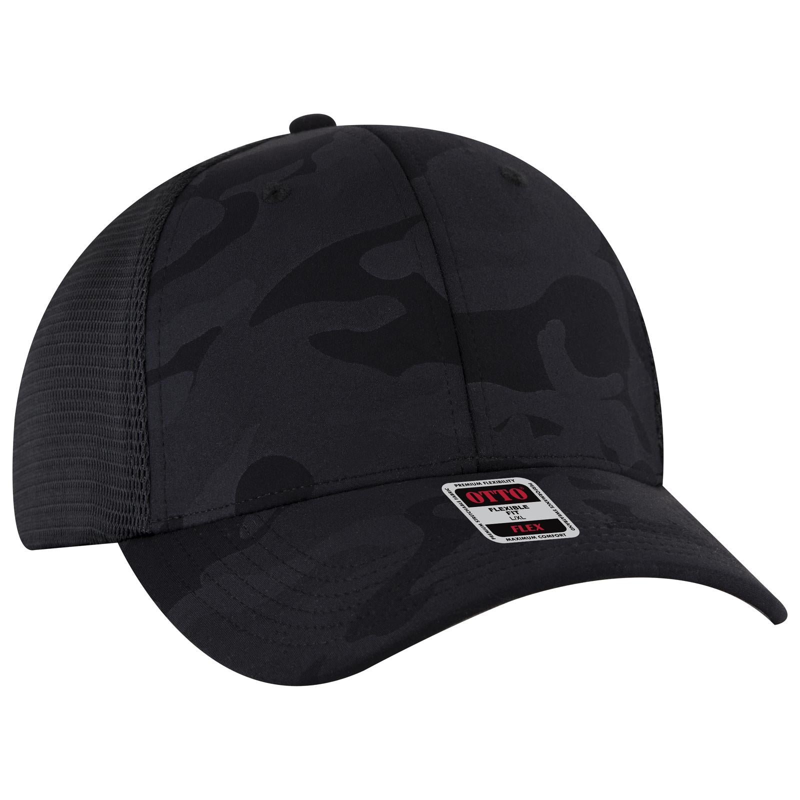 Custom Embroidered or DTF Printed - OTTO CAP® OTTO FLEX® Fitted 6 Panel Low Profile Mesh Back Trucker Hat