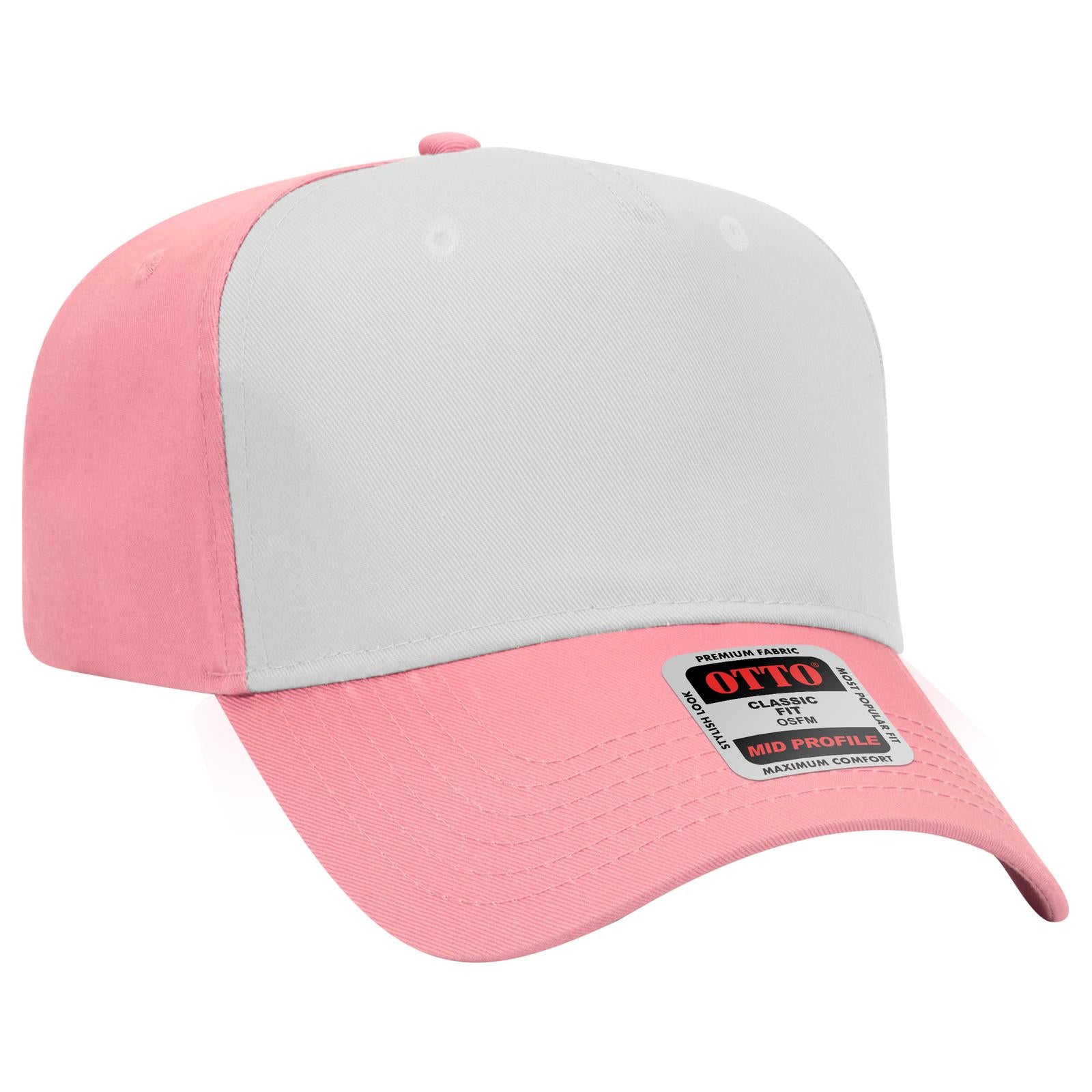 Custom Embroidered - OTTO CAP 5 Panel Mid Profile Baseball Cap