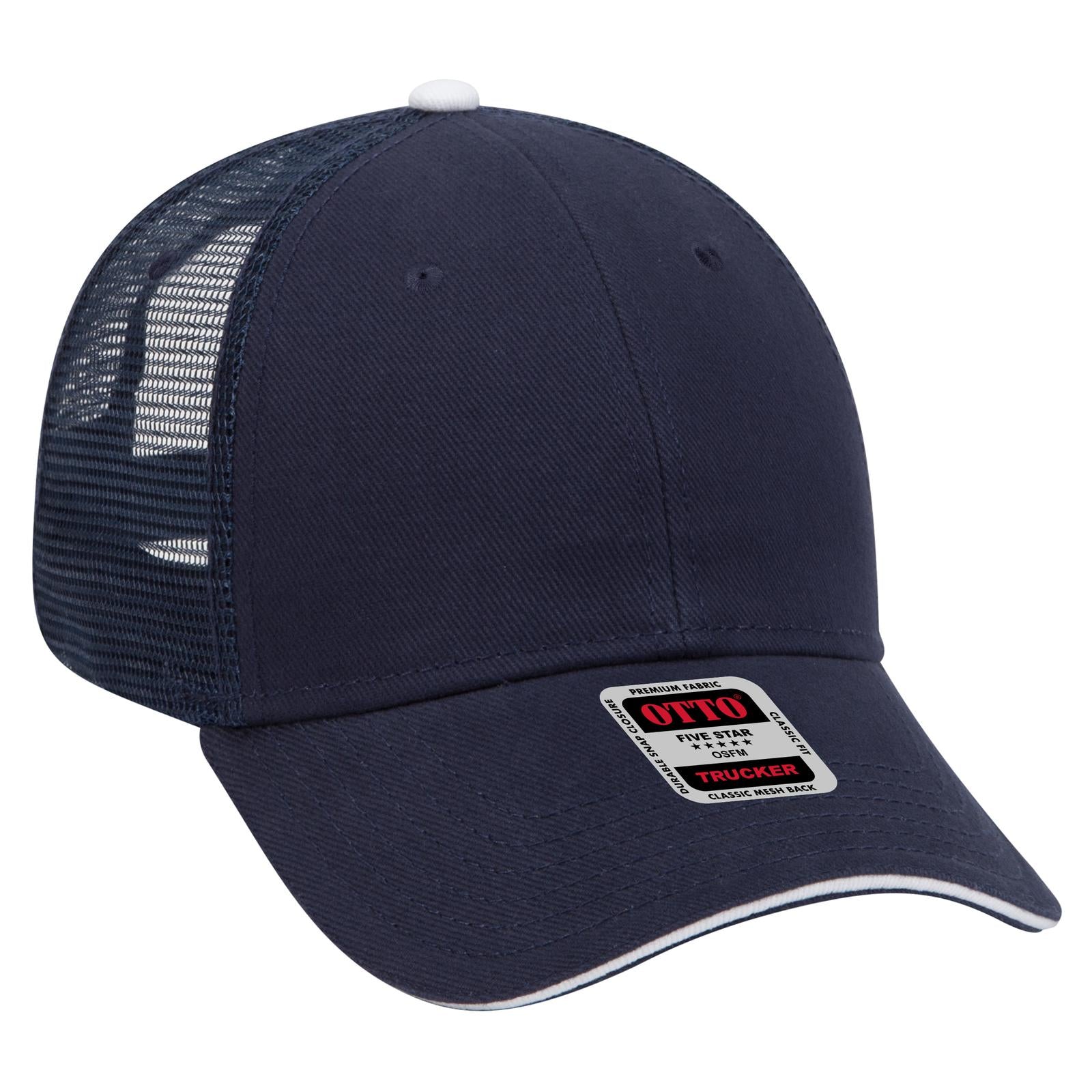 Custom Embroidered or DTF Printed - OTTO CAP® 6 Panel Low Profile Mesh Back Trucker Hat