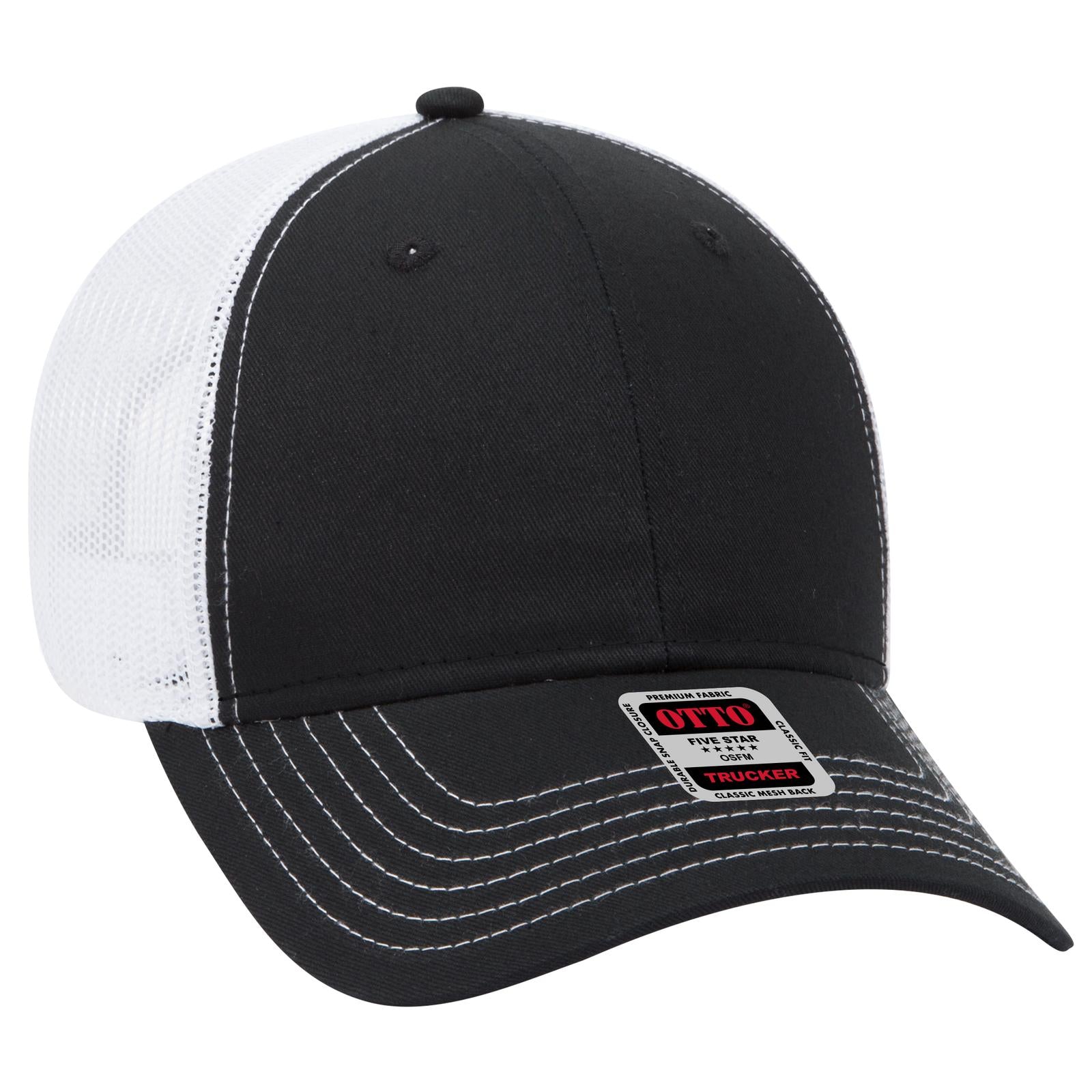 Custom Embroidered - OTTO CAP 6 Panel Low Profile Mesh Back Trucker Hat