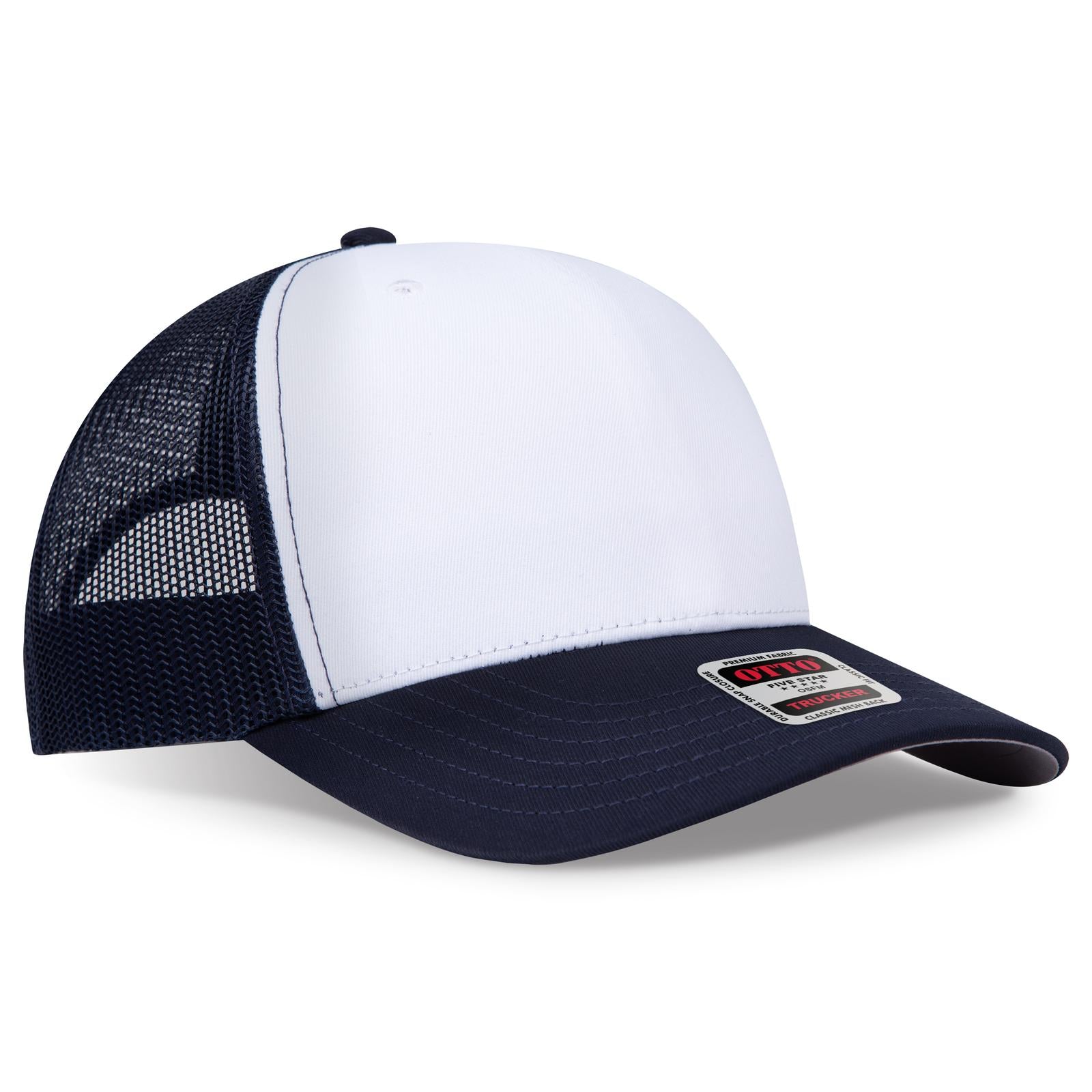 Custom Embroidered or DTF Printed - OTTO CAP® Seamless 6 Panel Mid Profile Mesh Back Trucker Hat