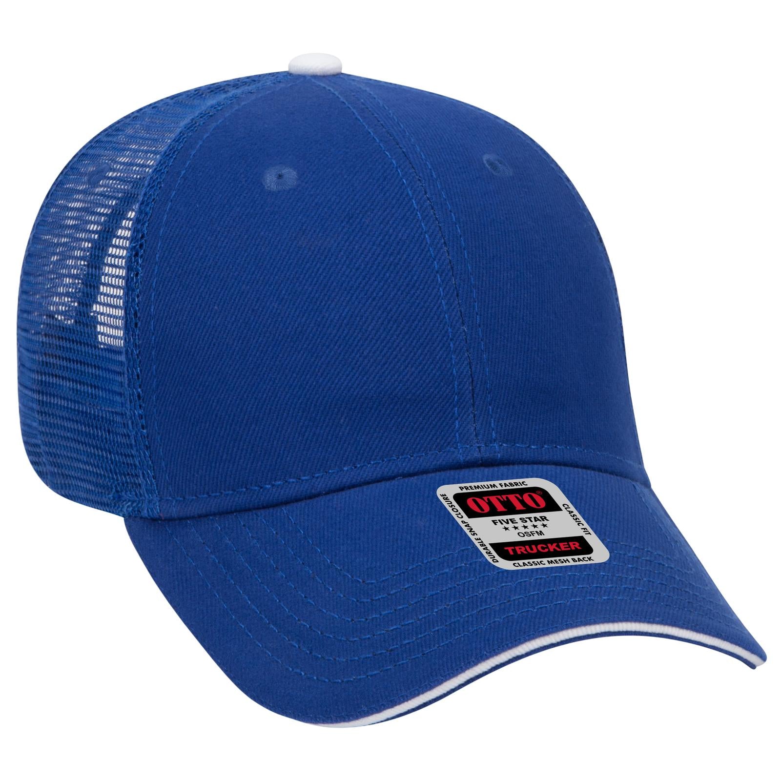 Custom Embroidered or DTF Printed - OTTO CAP® 6 Panel Low Profile Mesh Back Trucker Hat