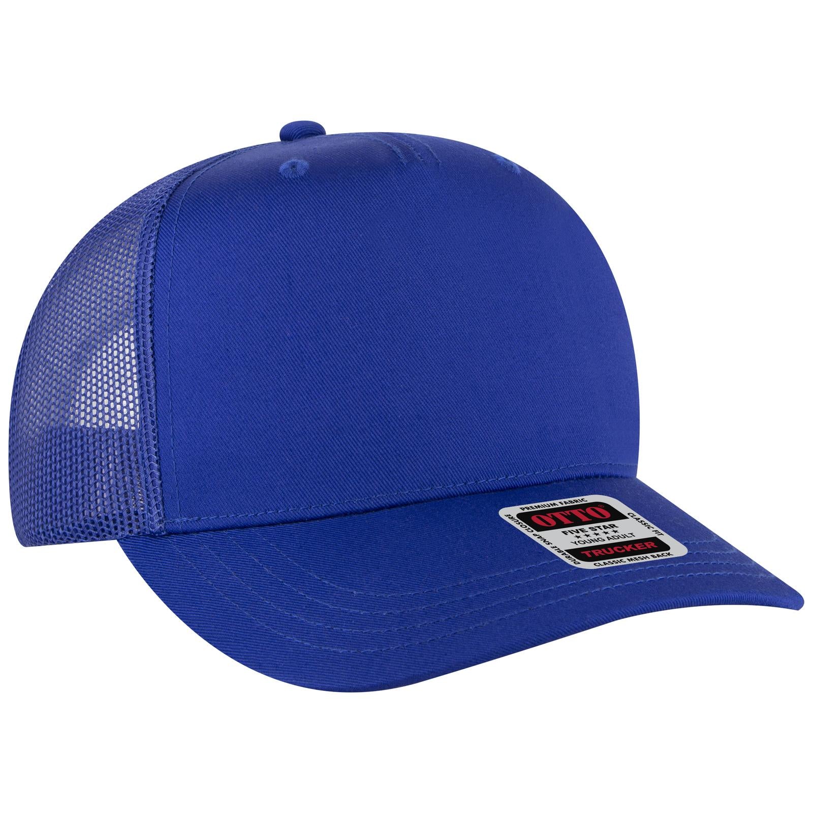 Custom Embroidered - OTTO CAP 5 Panel Mid Profile Mesh Back Trucker Hat