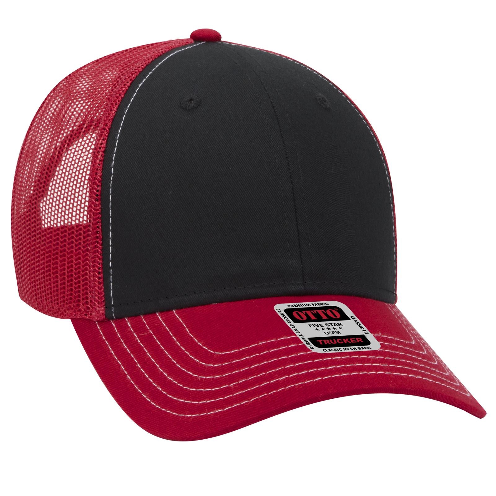 Custom Embroidered - OTTO CAP 6 Panel Low Profile Mesh Back Trucker Hat