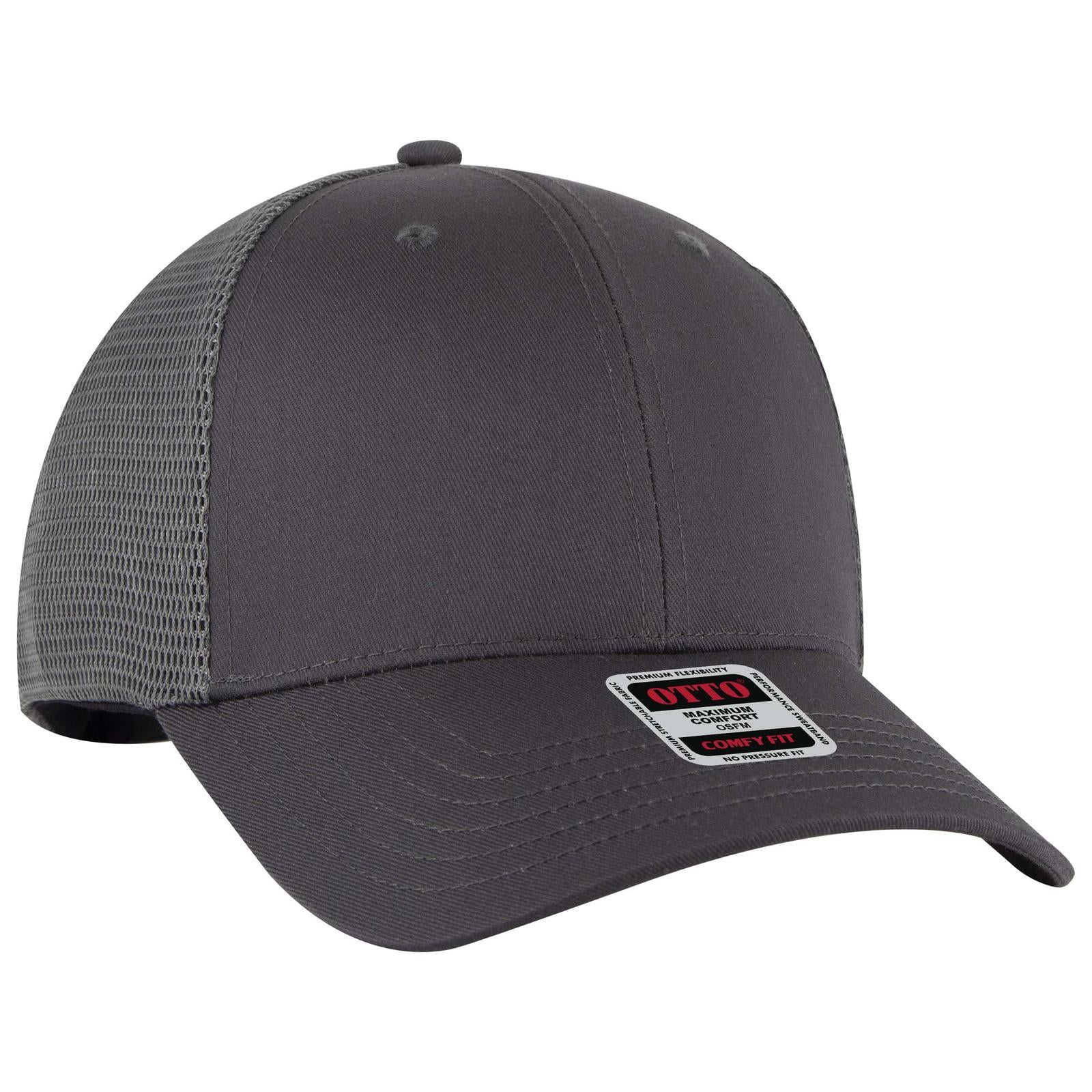 Custom Embroidered or DTF Printed - OTTO CAP® OTTO COMFY FIT® 6 Panel Low Profile Mesh Back Trucker Hat