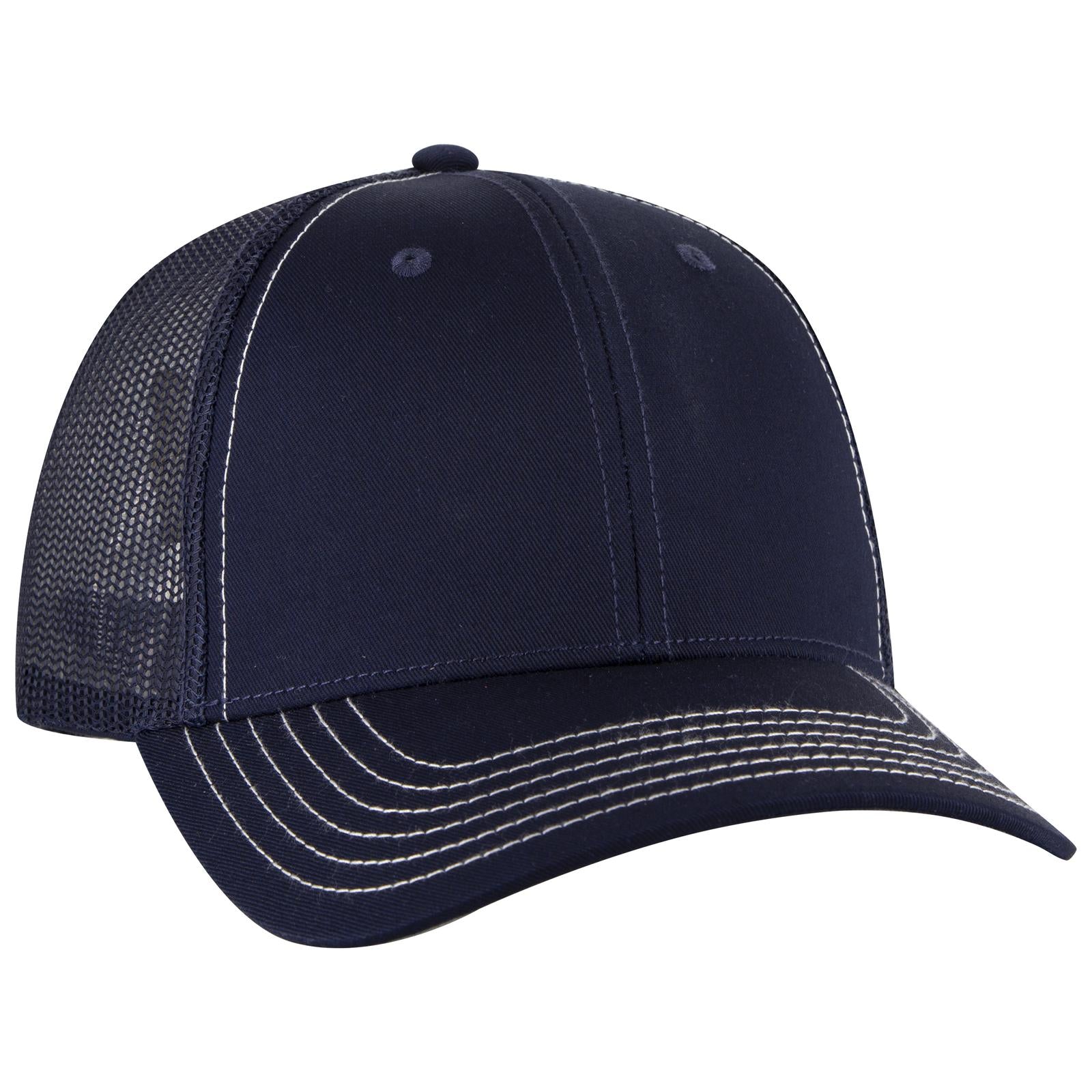 Custom Embroidered - OTTO CAP 6 Panel Low Profile Mesh Back Trucker Hat