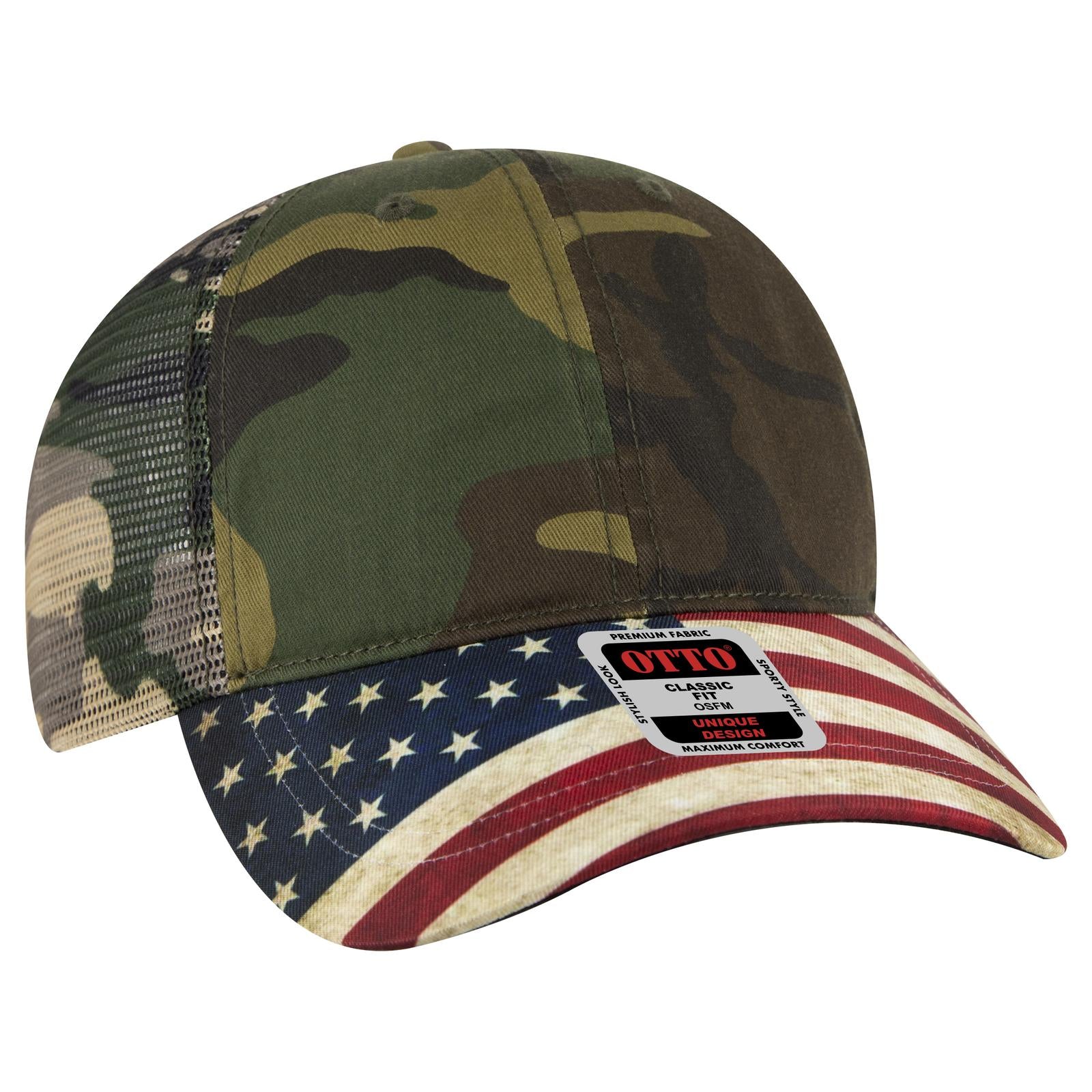 Custom Embroidered or DTF Printed - OTTO CAP® 6 Panel Low Profile Mesh Back Trucker Dad Hat