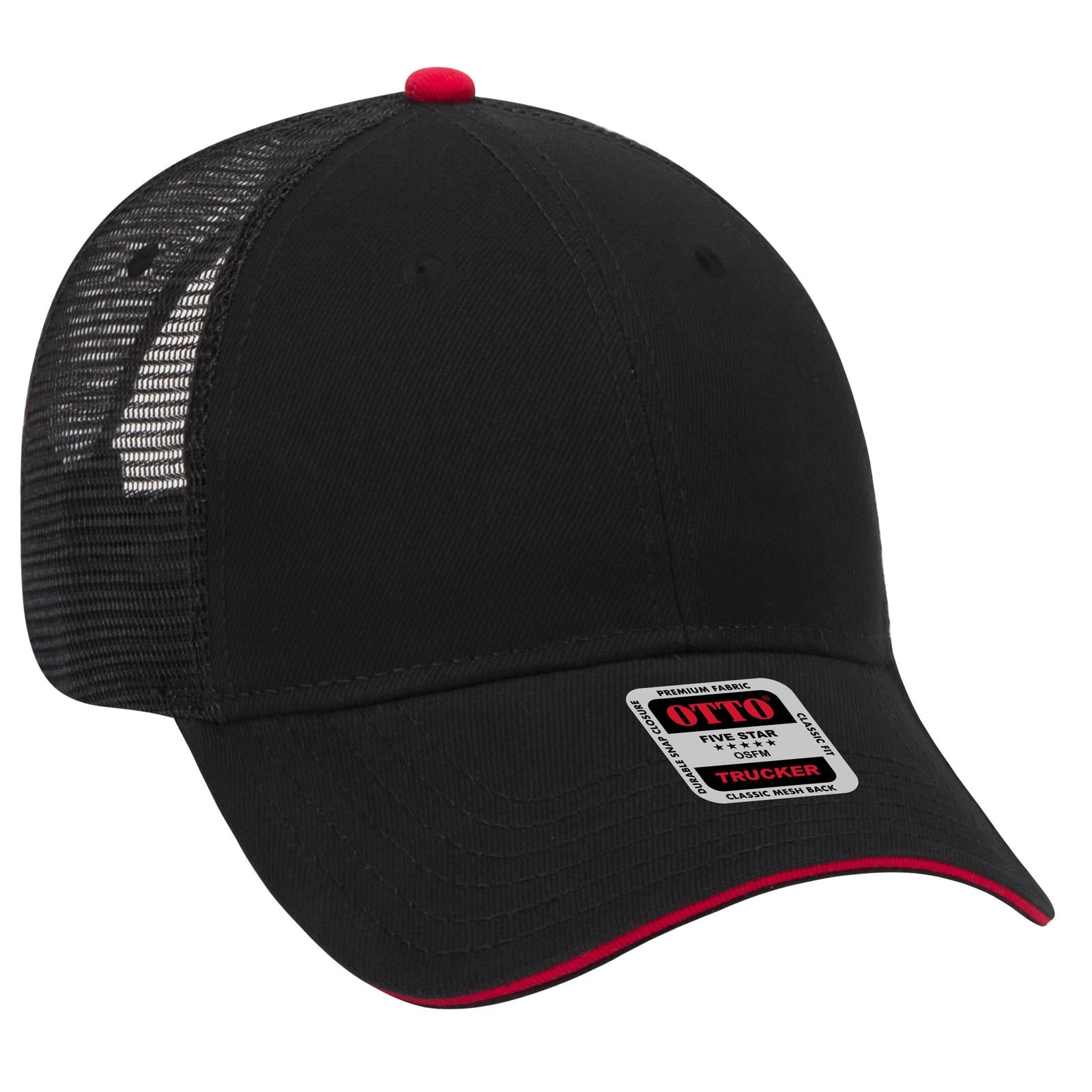 Custom Embroidered or DTF Printed - OTTO CAP® 6 Panel Low Profile Mesh Back Trucker Hat