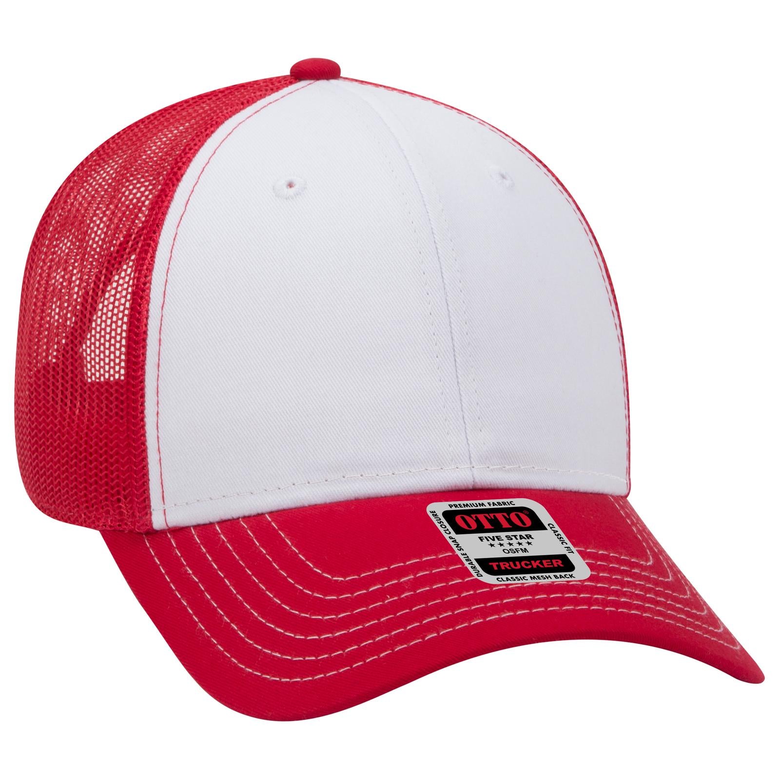 Custom Embroidered - OTTO CAP 6 Panel Low Profile Mesh Back Trucker Hat
