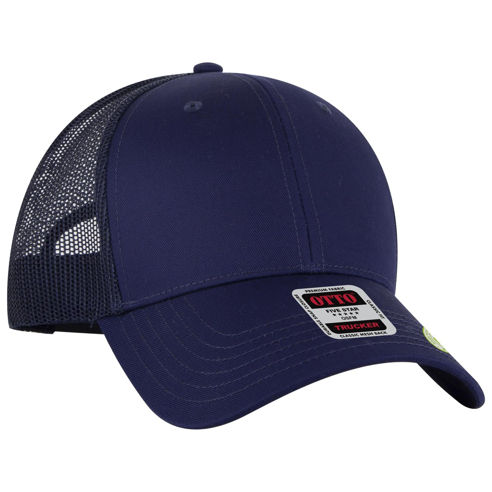 Custom Embroidered or DTF Printed - OTTO CAP® 6 Panel Low Profile Mesh Back Trucker Hat