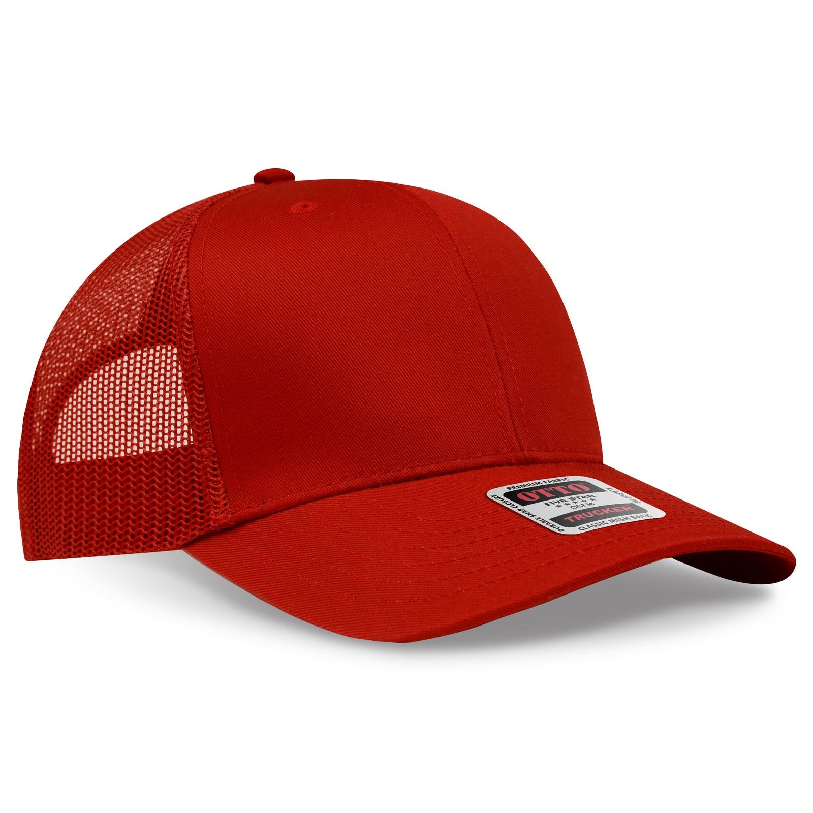 Custom Embroidered or DTF Printed - OTTO CAP® 6 Panel Mid Profile Mesh Back Trucker Hat
