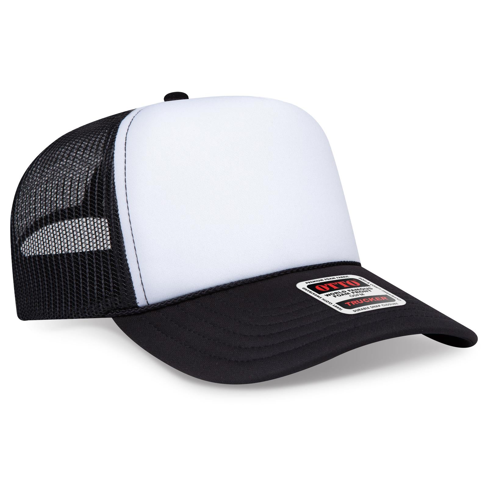 Custom Embroidered or DTF Printed - OTTO CAP® 5 Panel High Crown Mesh Back Trucker Hat