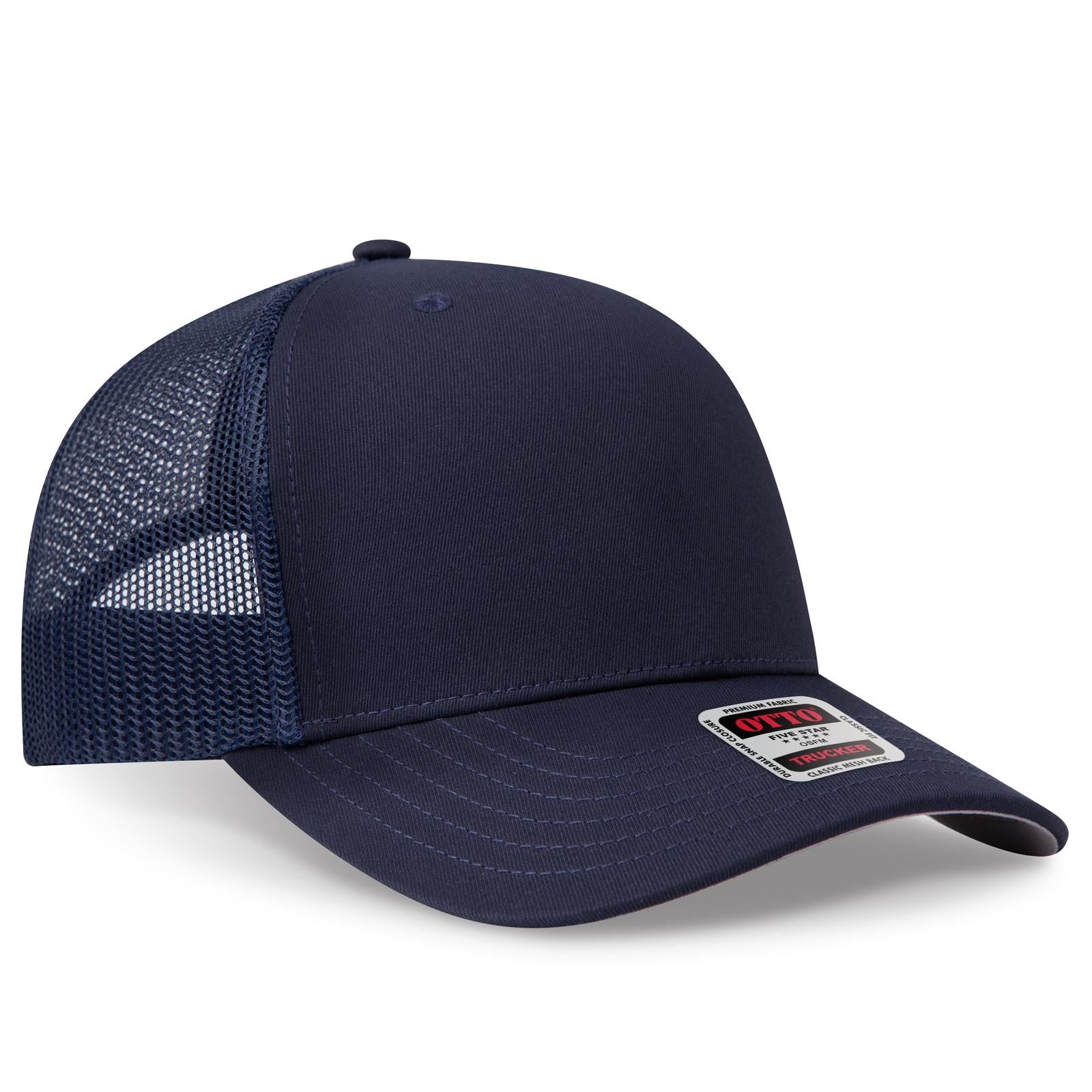 Custom Embroidered or DTF Printed - OTTO CAP® Seamless 6 Panel Mid Profile Mesh Back Trucker Hat