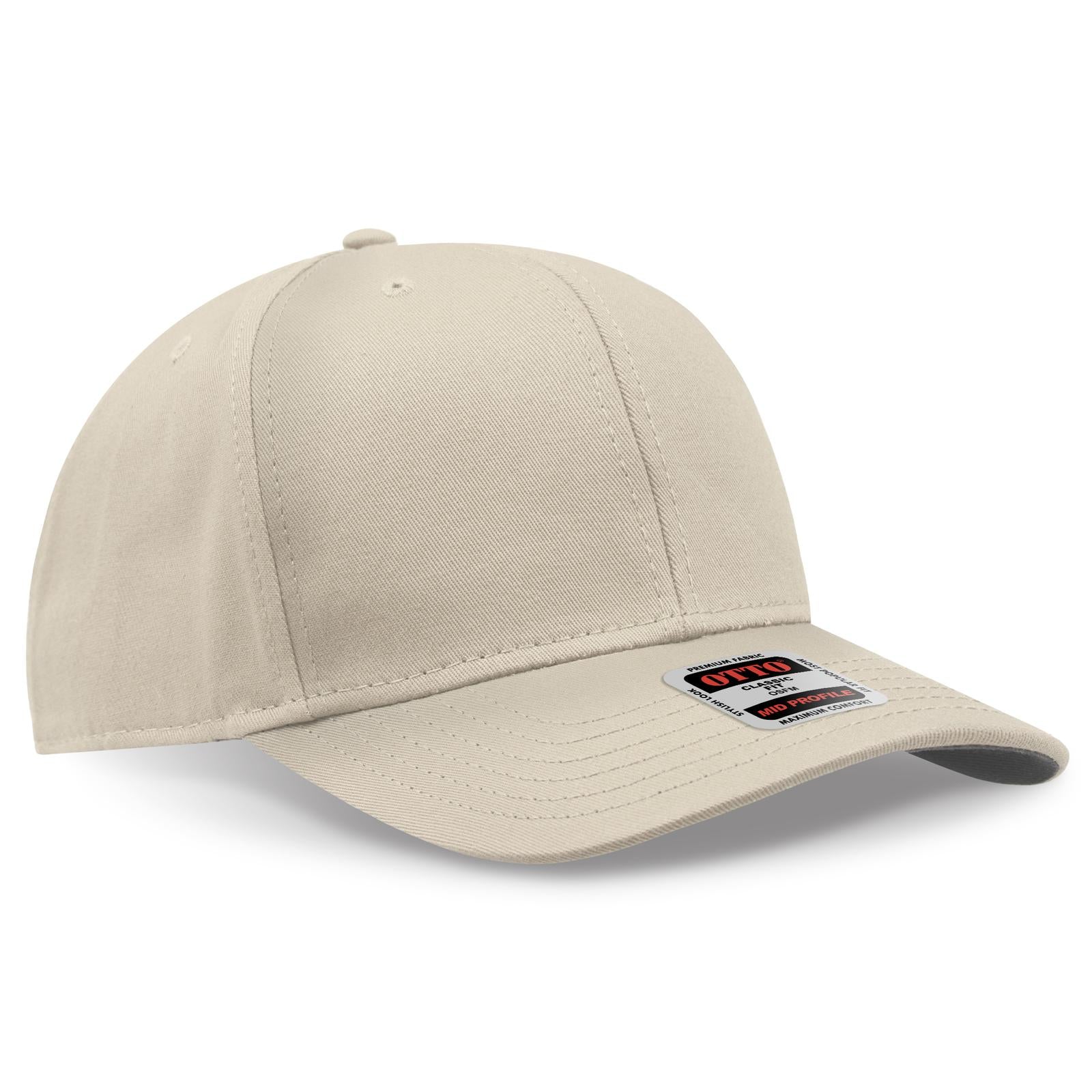 Custom Embroidered or DTF Printed - OTTO CAP® 6 Panel Mid Profile Baseball Cap