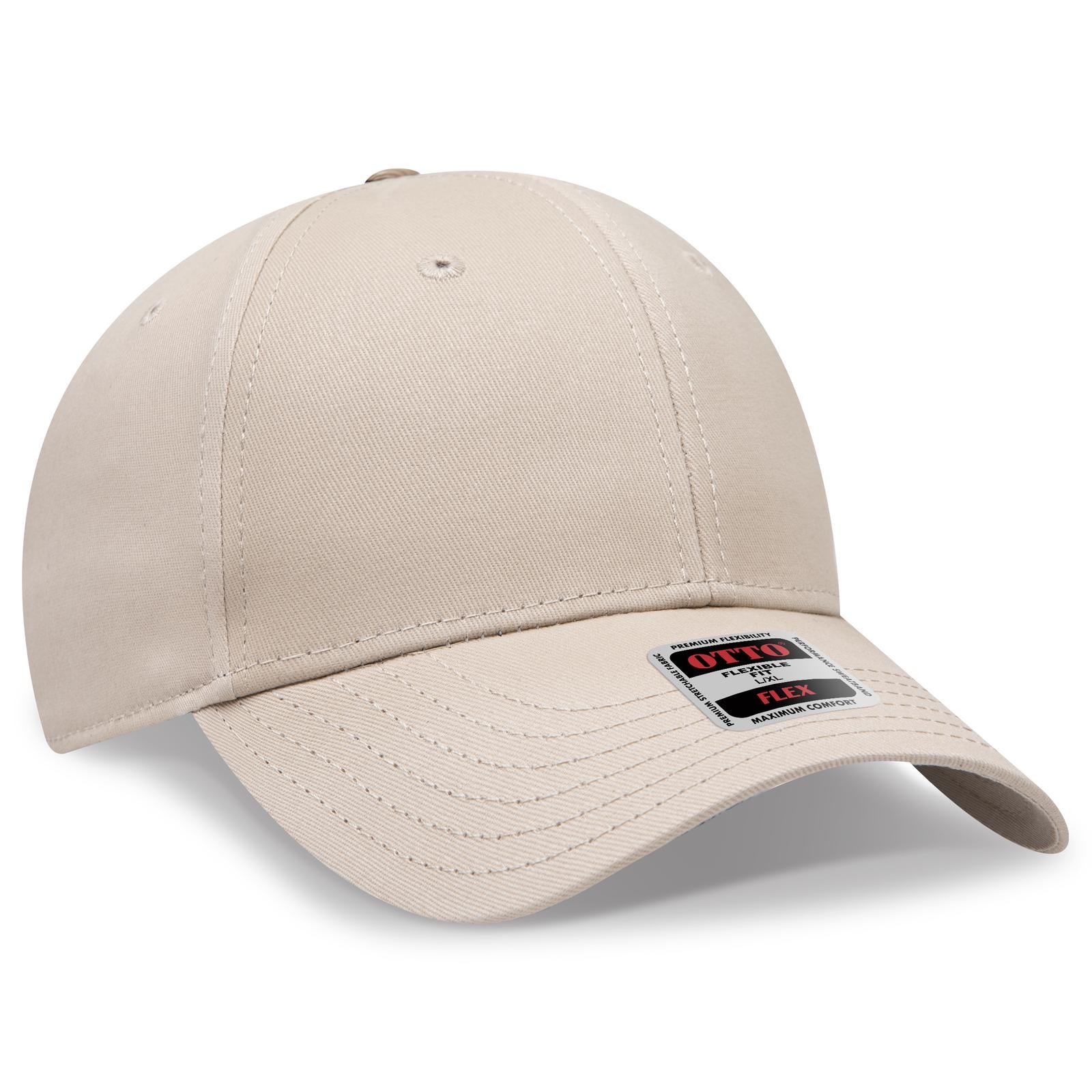 Custom Embroidered or DTF Printed - OTTO CAP® OTTO FLEX® Fitted 6 Panel Low Profile Baseball Cap