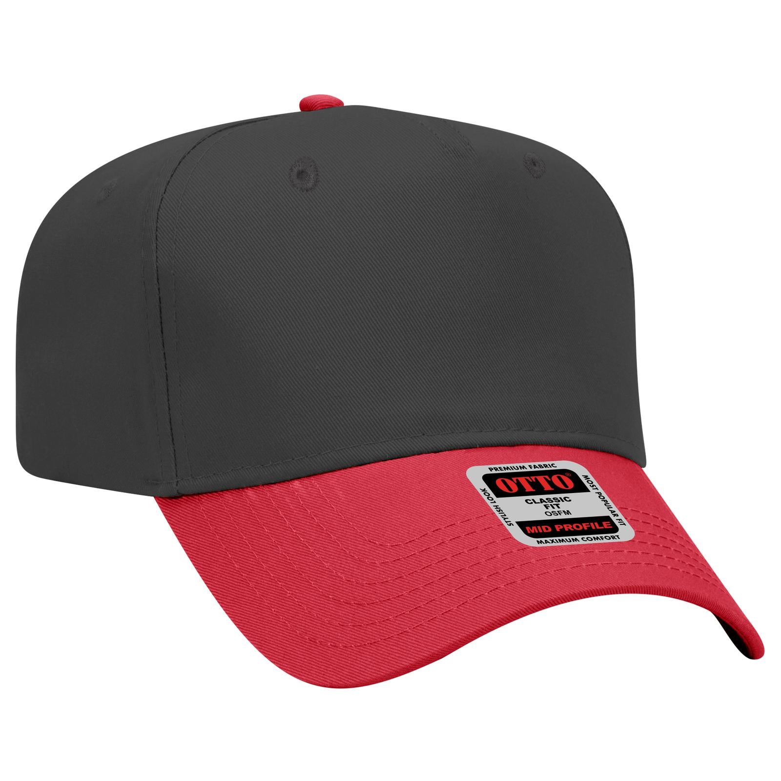 Custom Embroidered - OTTO CAP 5 Panel Mid Profile Baseball Cap