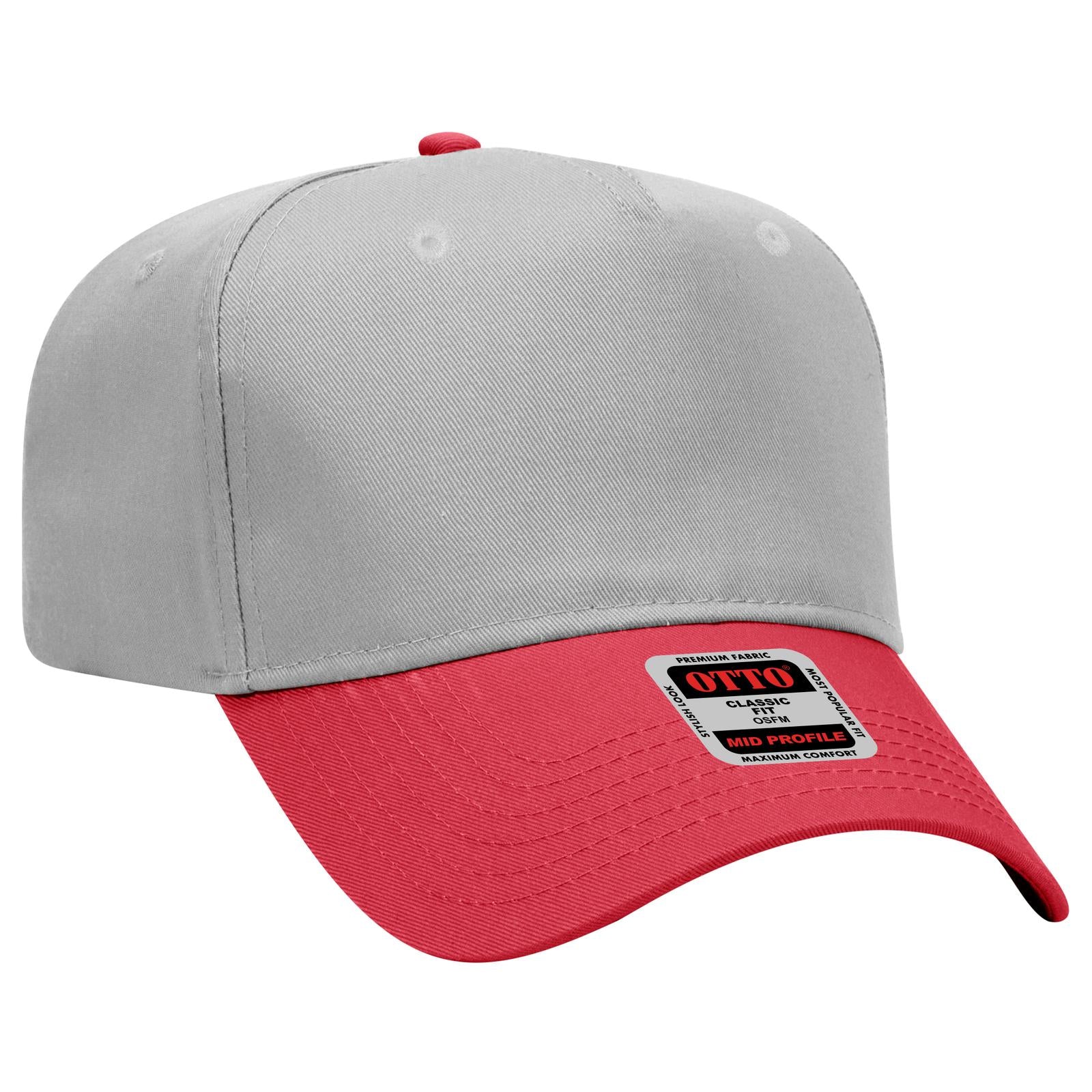 Custom Embroidered - OTTO CAP 5 Panel Mid Profile Baseball Cap