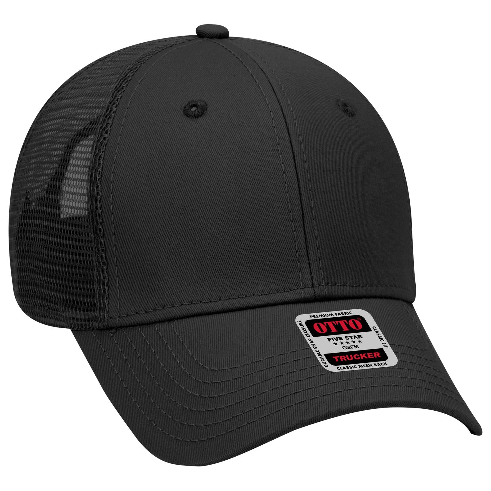 Custom Embroidered or DTF Printed - OTTO CAP® 6 Panel Low Profile Mesh Back Trucker Hat