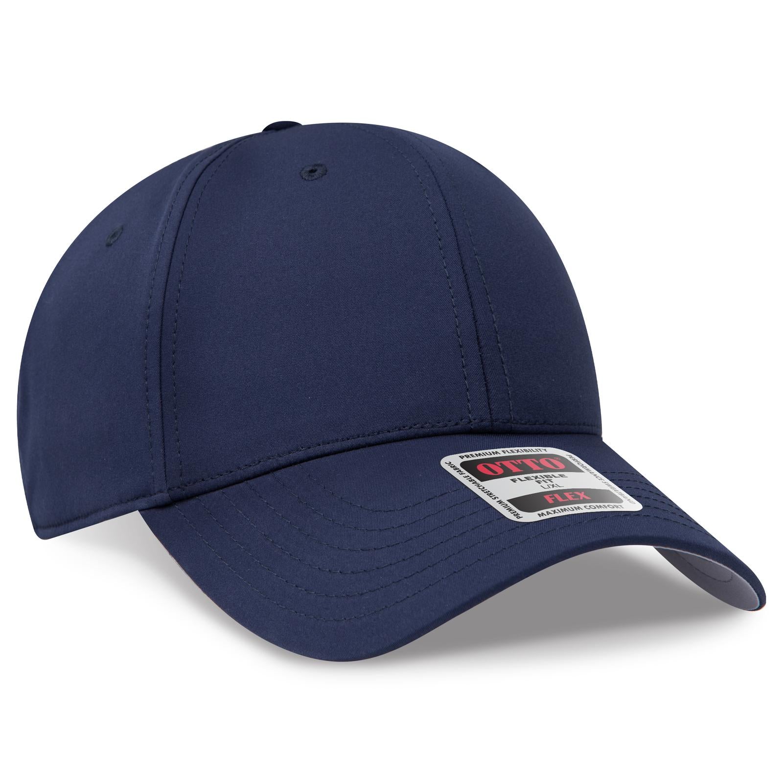 Custom Embroidered or DTF Printed - OTTO CAP® OTTO FLEX® Fitted 6 Panel Low Profile Baseball Cap