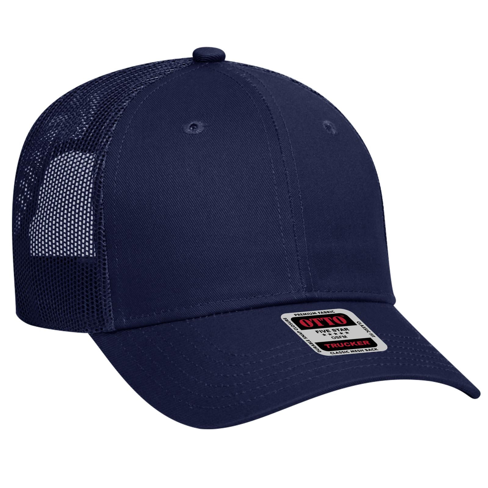 Custom Embroidered or DTF Printed - OTTO CAP® 6 Panel Low Profile Mesh Back Trucker Hat