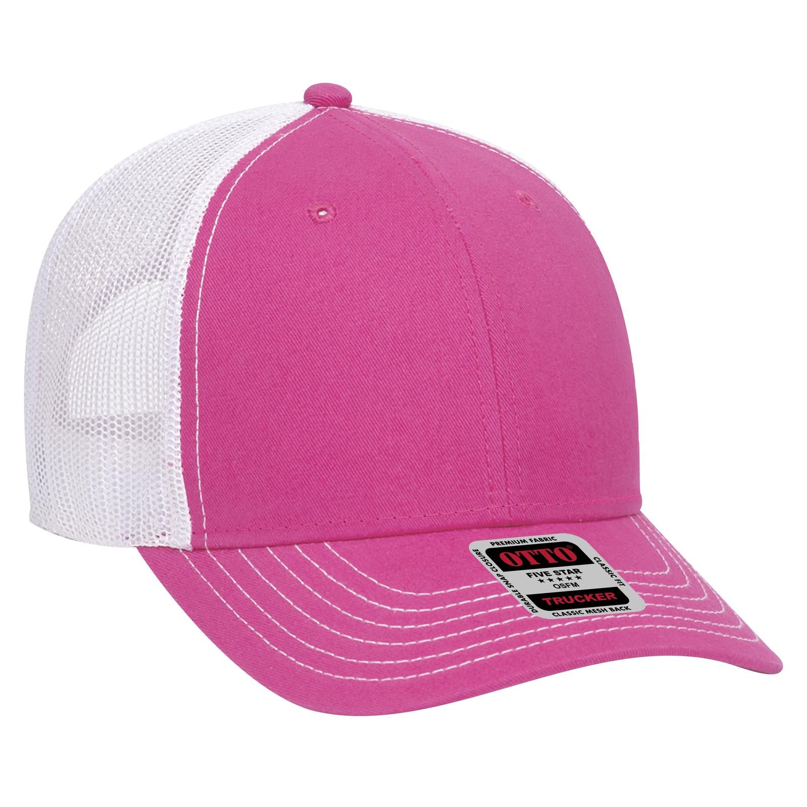Custom Embroidered - OTTO CAP 6 Panel Low Profile Mesh Back Trucker Hat