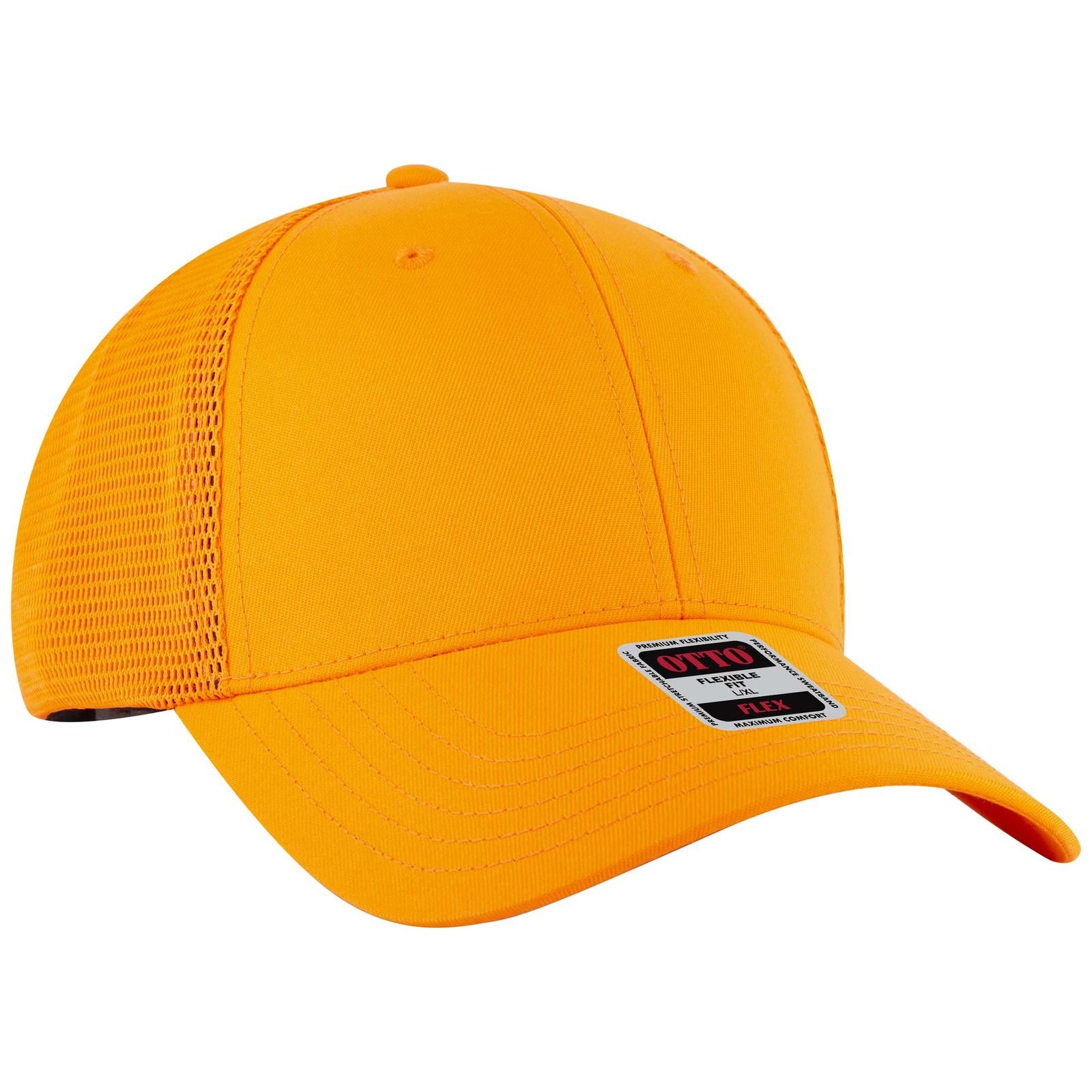 Custom Embroidered or DTF Printed - OTTO CAP® OTTO FLEX® Fitted 6 Panel Low Profile Mesh Back Trucker Hat