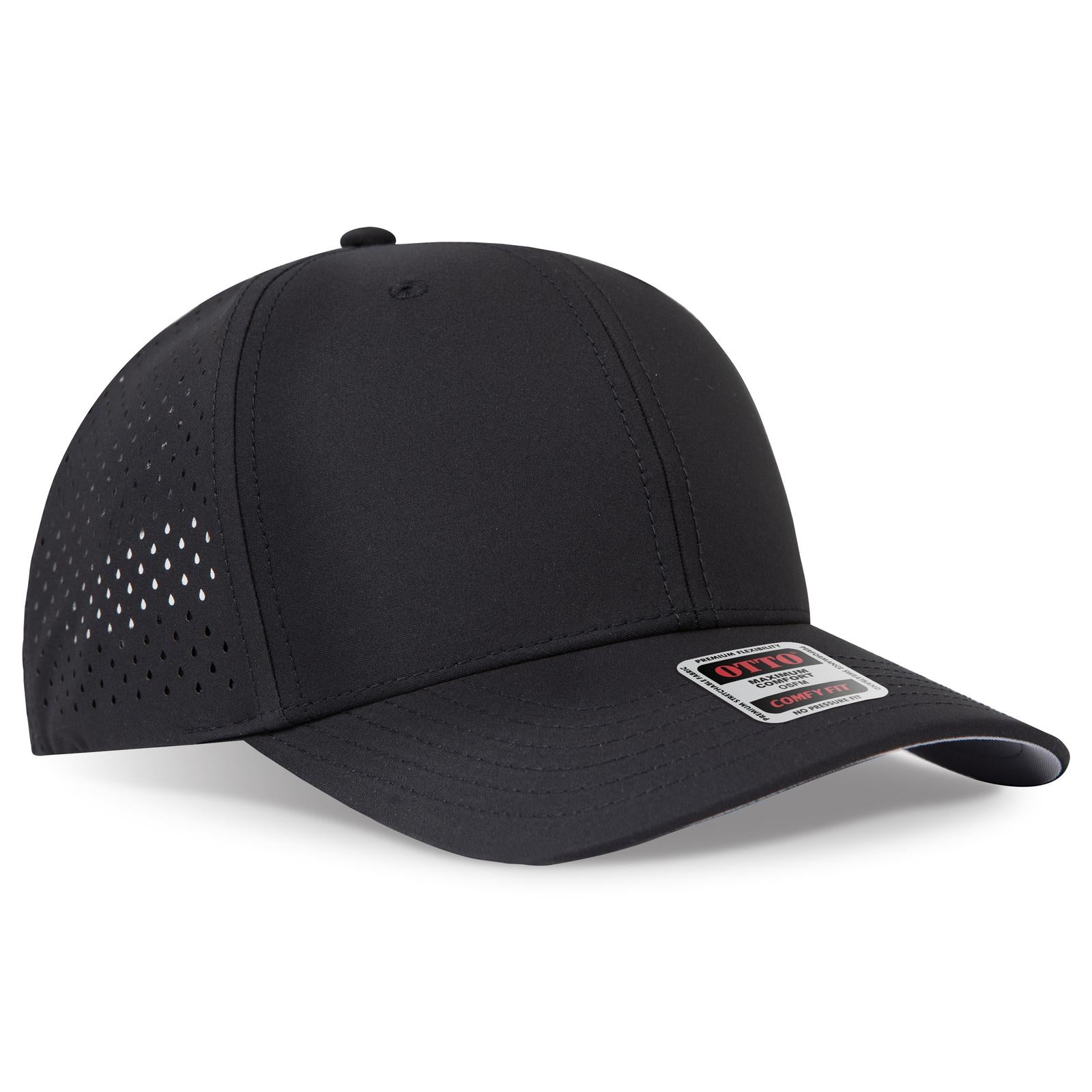 Custom Embroidered or DTF Printed - OTTO CAP® OTTO COMFY FIT® 6 Panel Mid Profile Perforated Baseball Cap