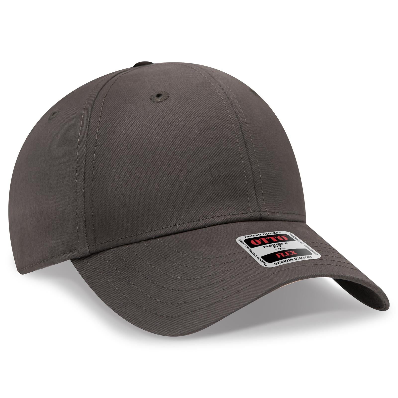 Custom Embroidered or DTF Printed - OTTO CAP® OTTO FLEX® Fitted 6 Panel Low Profile Baseball Cap