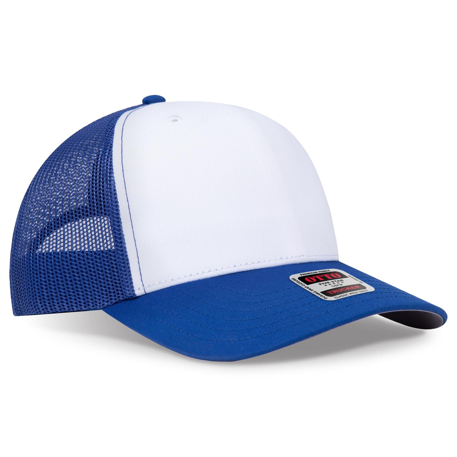 Custom Embroidered or DTF Printed - OTTO CAP® Seamless 6 Panel Mid Profile Mesh Back Trucker Hat