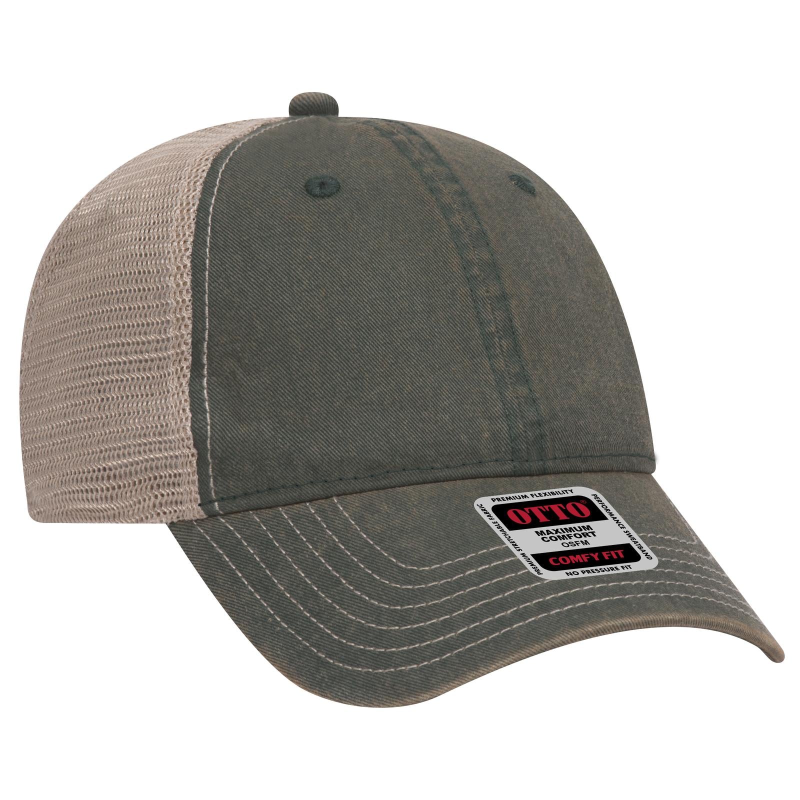 Custom Embroidered or DTF Printed - OTTO CAP® 6 Panel Low Profile Mesh Back Trucker Dad Hat