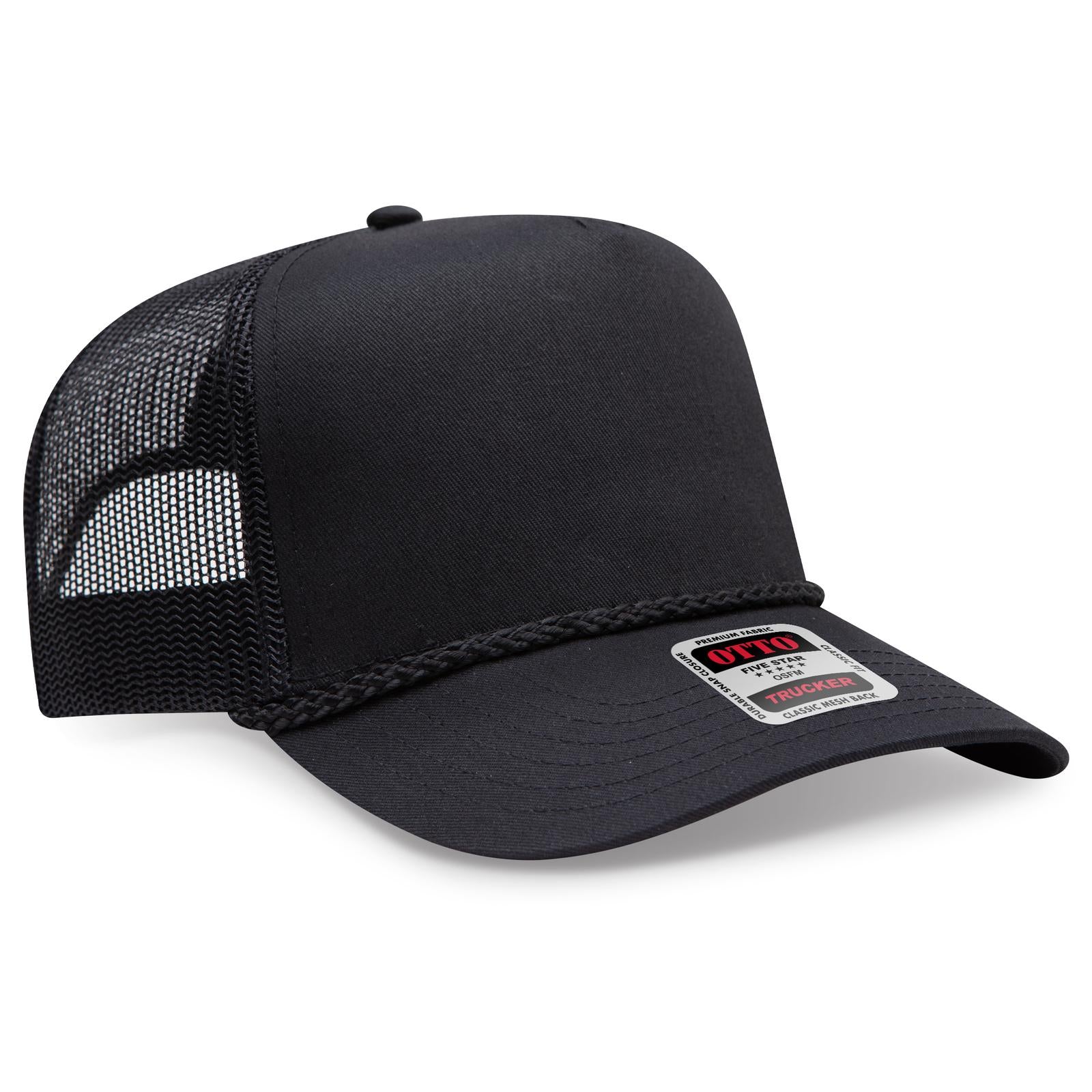 Custom Embroidered or DTF Printed - OTTO CAP® 5 Panel Mid Profile Mesh Back Trucker Hat