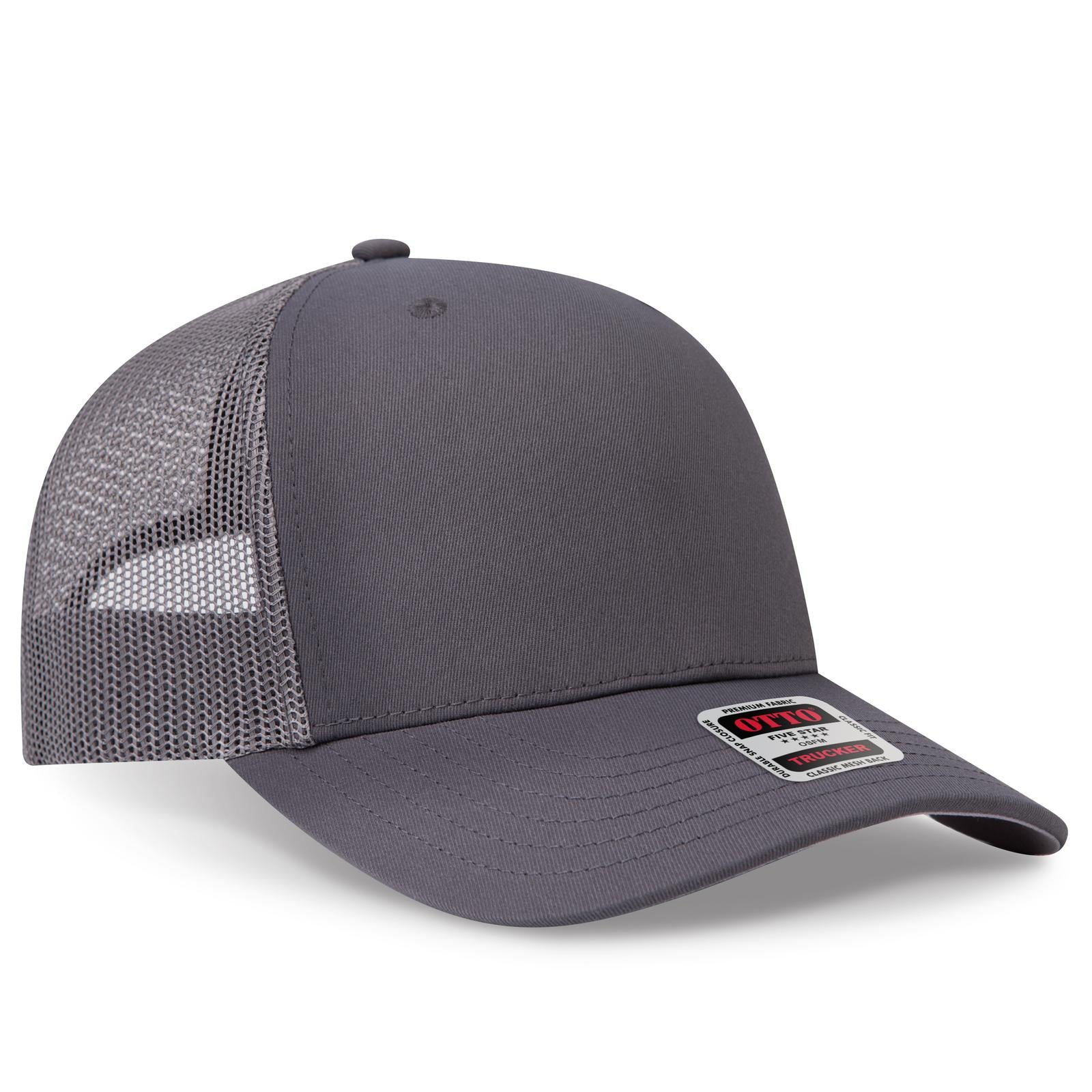 Custom Embroidered or DTF Printed - OTTO CAP® Seamless 6 Panel Mid Profile Mesh Back Trucker Hat