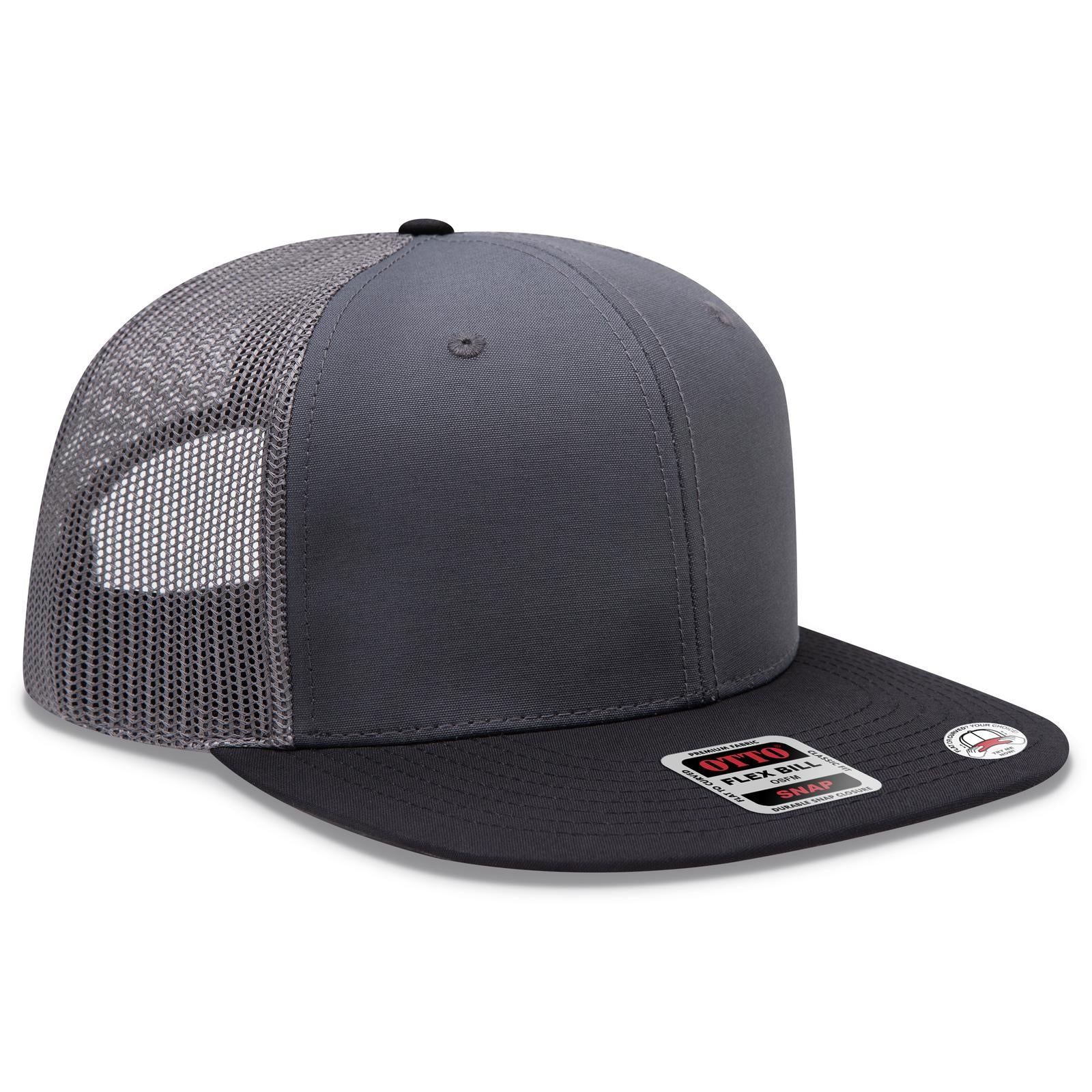 Custom Embroidered or DTF Printed - OTTO CAP® OTTO SNAP 6 Panel Pro Style Mesh Back Trucker Snapback Hat
