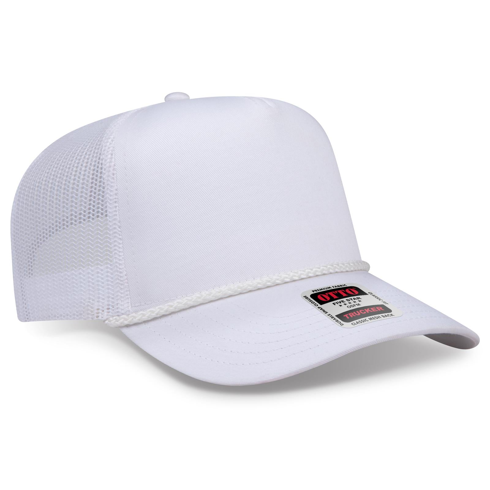 Custom Embroidered or DTF Printed - OTTO CAP® 5 Panel Mid Profile Mesh Back Trucker Hat