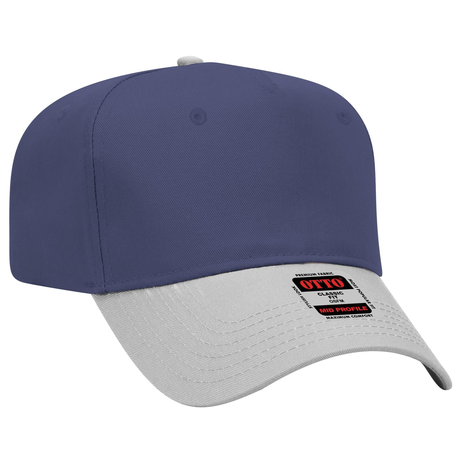 Custom Embroidered - OTTO CAP 5 Panel Mid Profile Baseball Cap