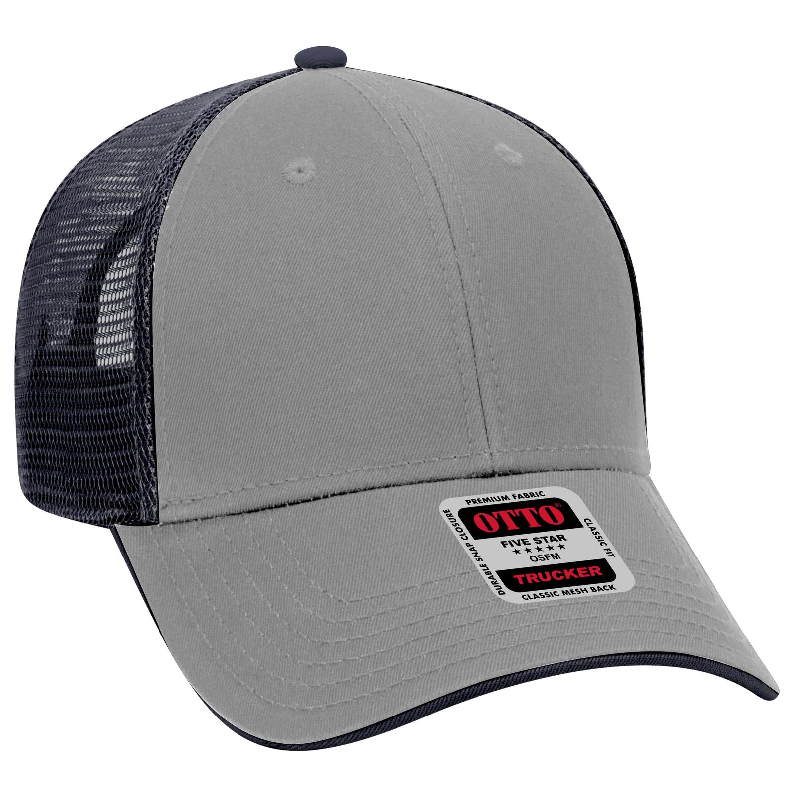 Custom Embroidered or DTF Printed - OTTO CAP® 6 Panel Low Profile Mesh Back Trucker Hat