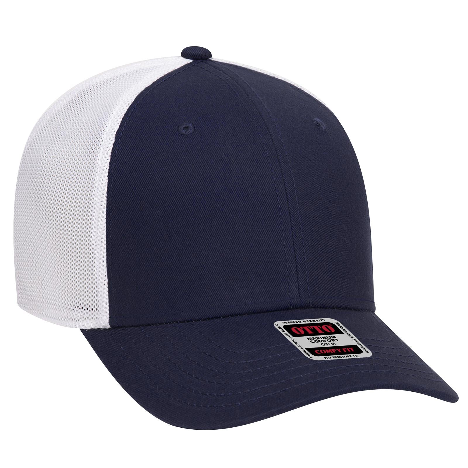 Custom Embroidered or DTF Printed - OTTO CAP® OTTO COMFY FIT® 6 Panel Low Profile Mesh Back Trucker Hat