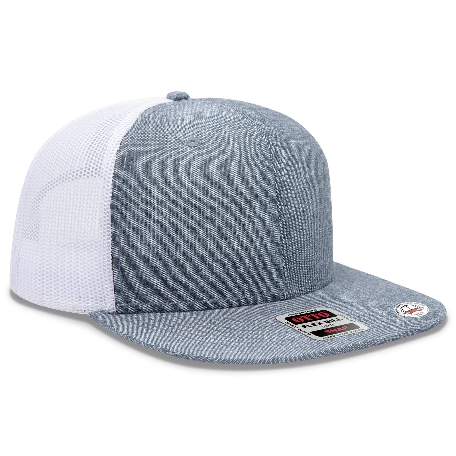 Custom Embroidered or DTF Printed - OTTO CAP® OTTO SNAP 6 Panel Pro Style Mesh Back Trucker Snapback Hat