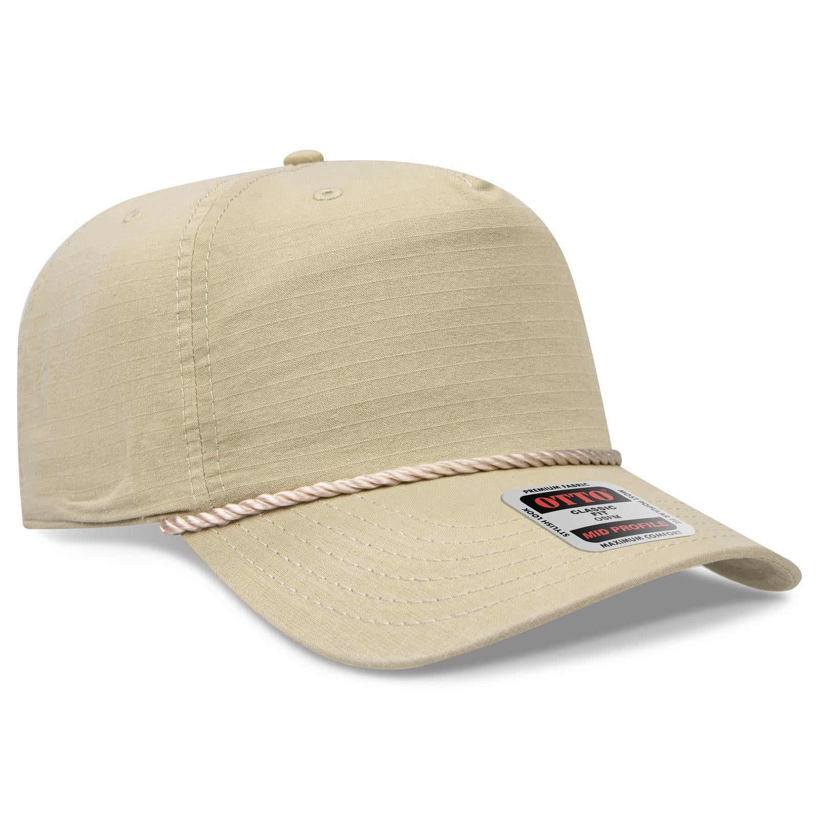 Custom Embroidered or DTF Printed - OTTO CAP® 5 Panel Mid Profile Baseball Hat