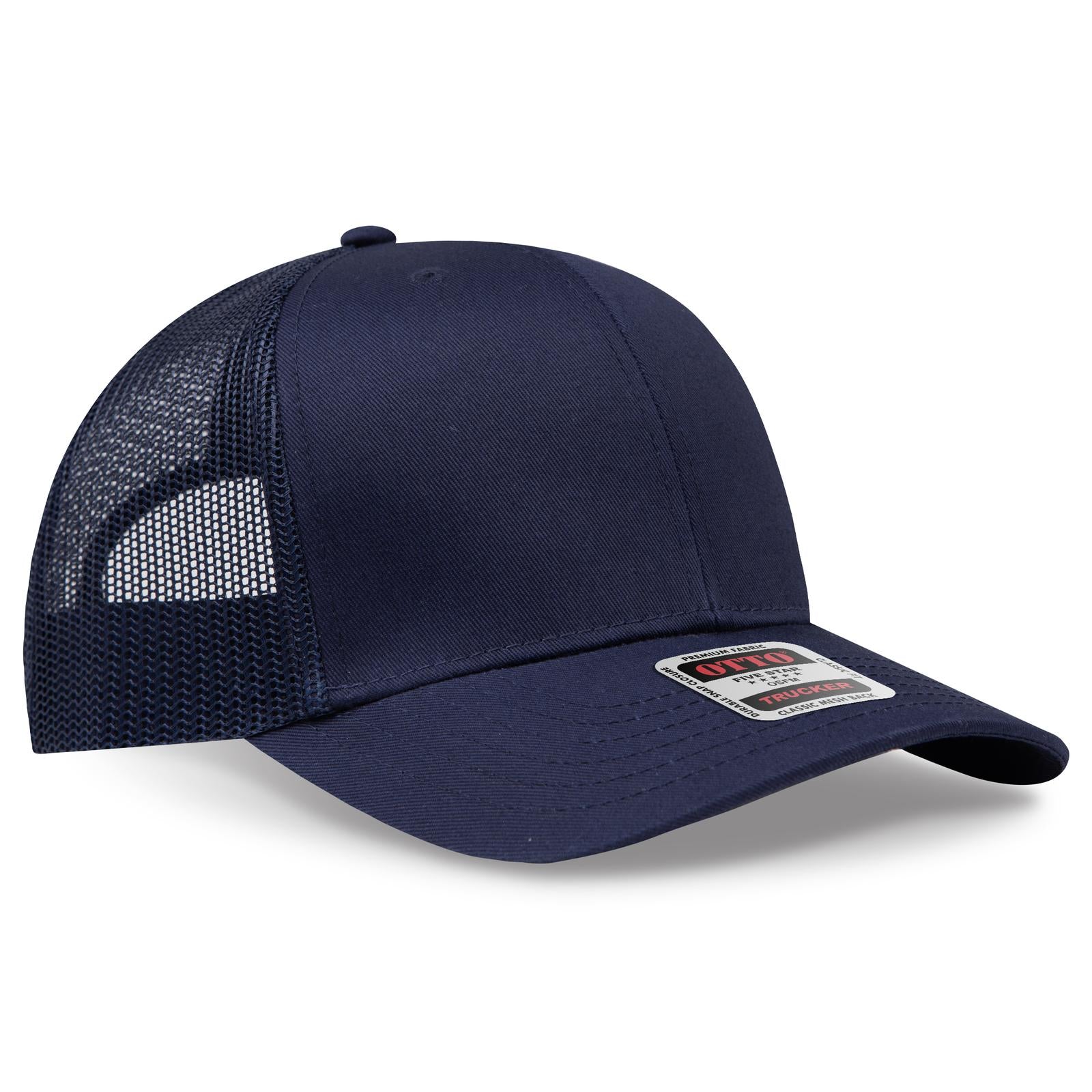 Custom Embroidered or DTF Printed - OTTO CAP® 6 Panel Mid Profile Mesh Back Trucker Hat