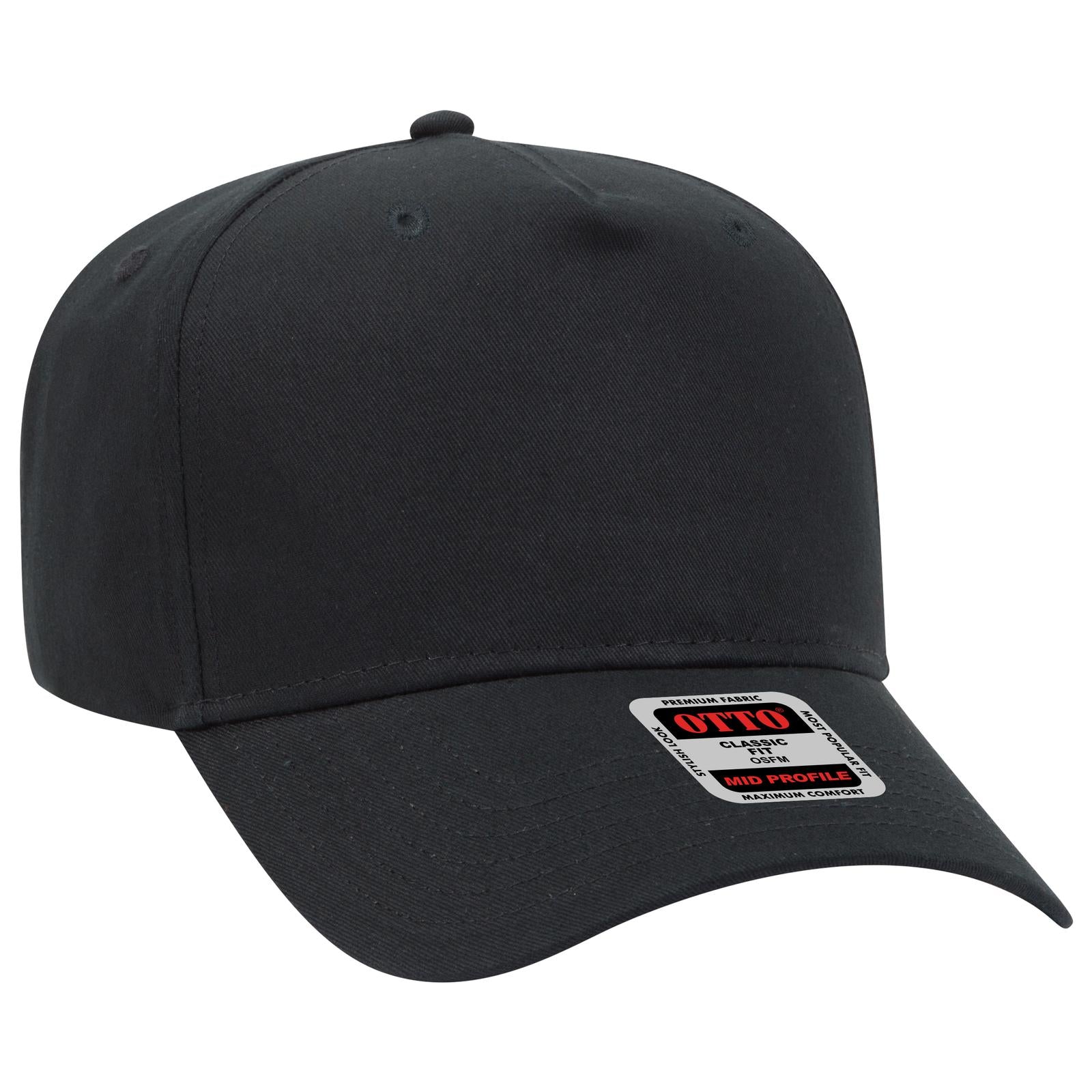 Custom Embroidered or DTF Printed - OTTO CAP® 5 Panel Mid Profile Baseball Cap