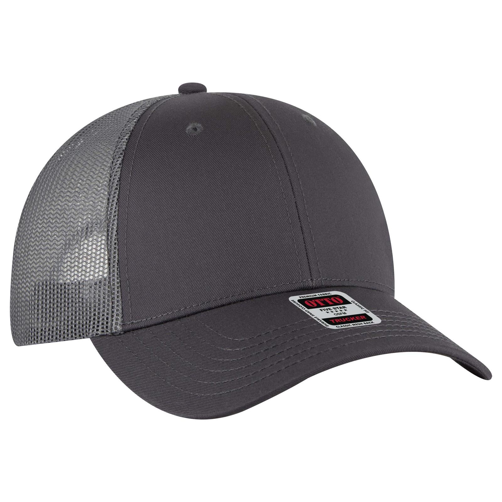 Custom Embroidered - OTTO CAP 6 Panel Low Profile Mesh Back Trucker Hat