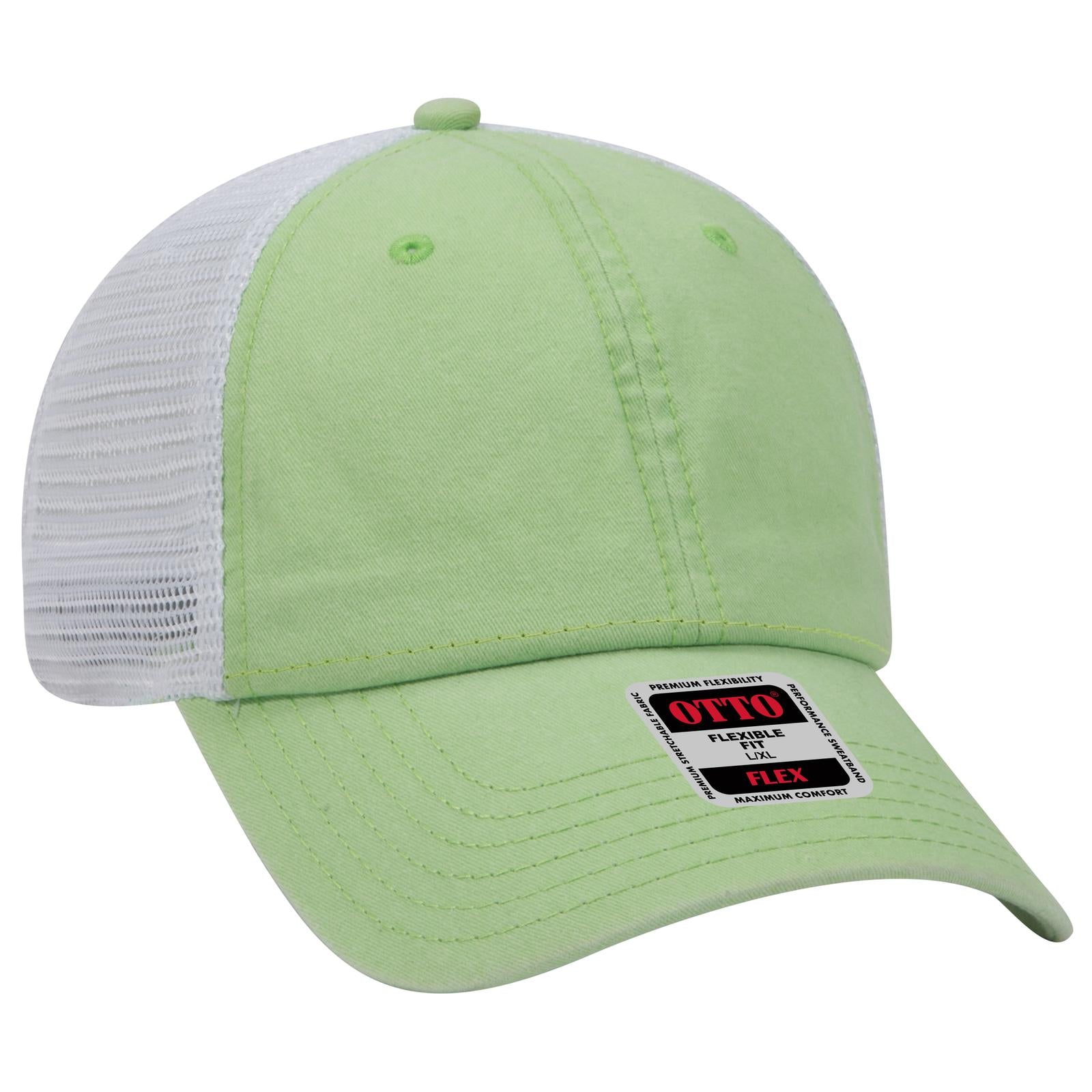 Custom Embroidered or DTF Printed - OTTO CAP® OTTO FLEX® Fitted 6 Panel Low Profile Mesh Back Trucker Hat