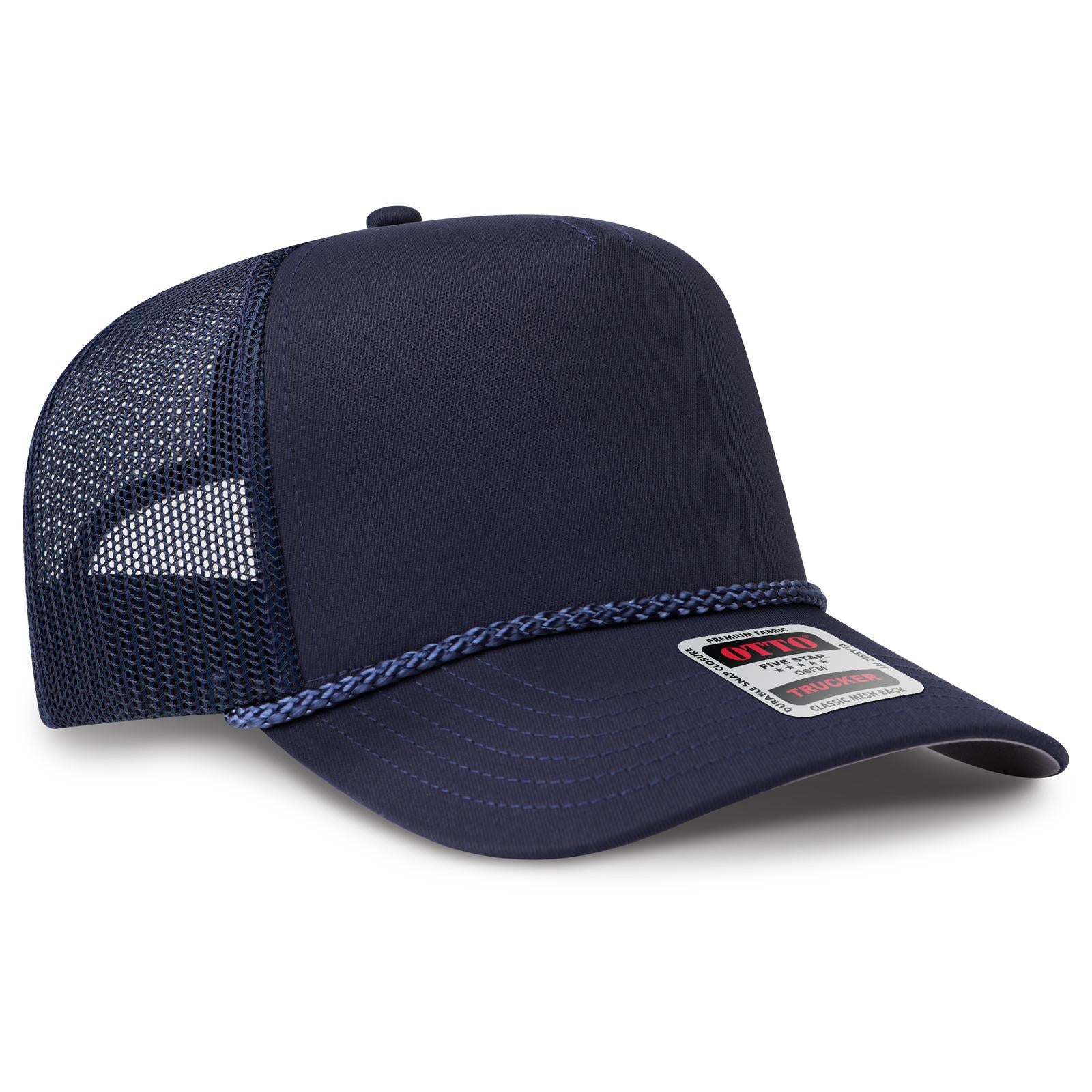 Custom Embroidered or DTF Printed - OTTO CAP® 5 Panel Mid Profile Mesh Back Trucker Hat