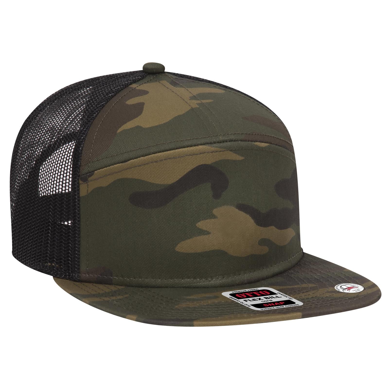 Custom Embroidered - OTTO CAP "OTTO SNAP" 7 Panel Pro Style Mesh Back Trucker Snapback Hat