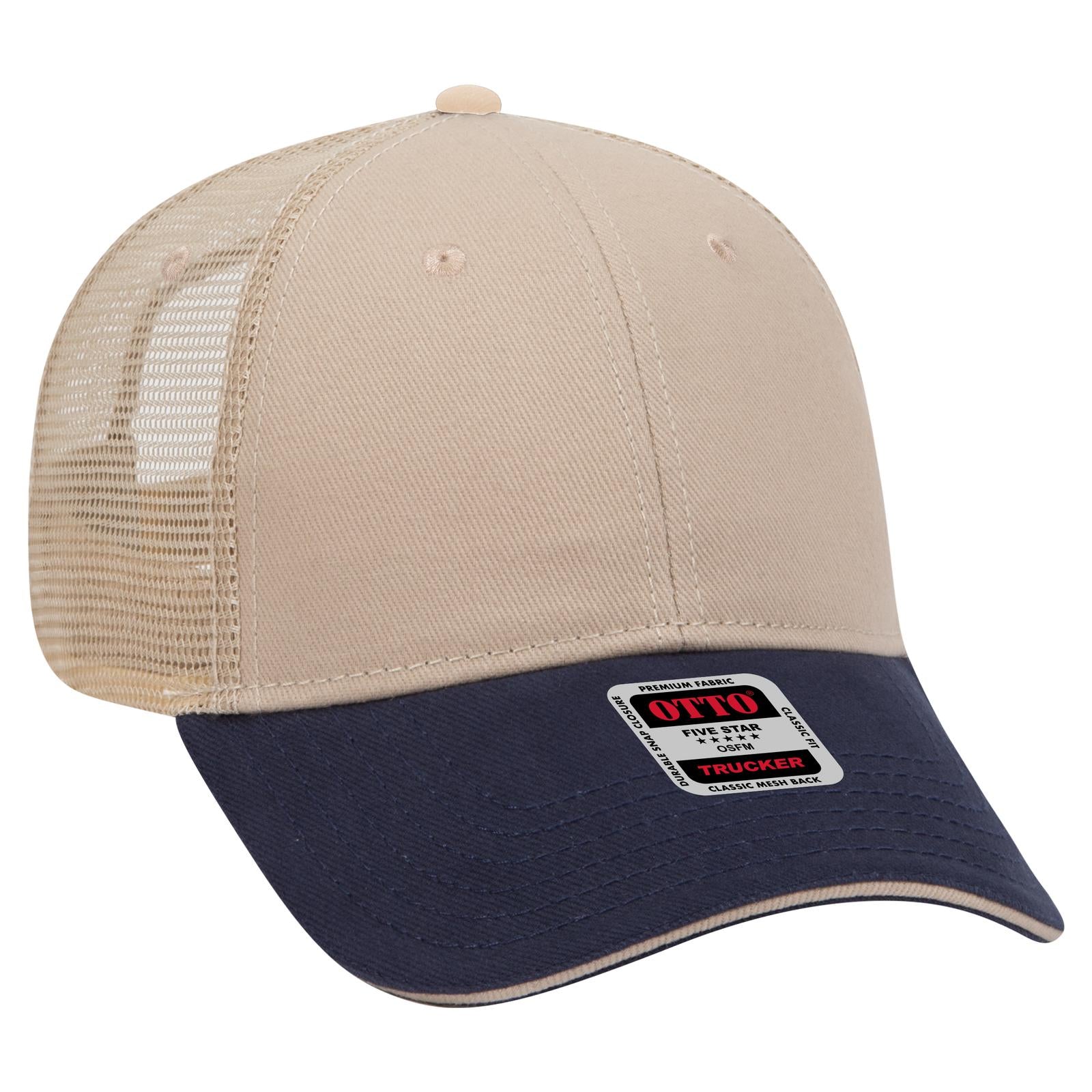 Custom Embroidered or DTF Printed - OTTO CAP® 6 Panel Low Profile Mesh Back Trucker Hat