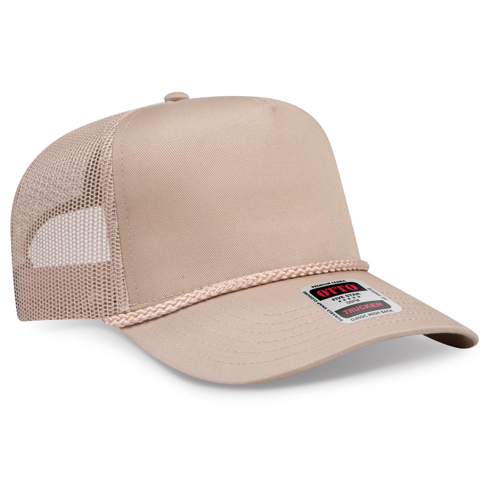 Custom Embroidered or DTF Printed - OTTO CAP® 5 Panel Mid Profile Mesh Back Trucker Hat